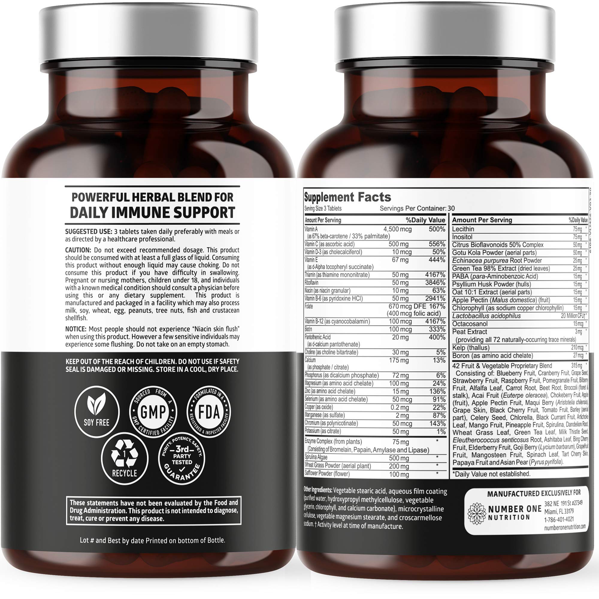 N1N Premium Plant-Based Multivitamin - 42 Ingredients, 90 Tablets
