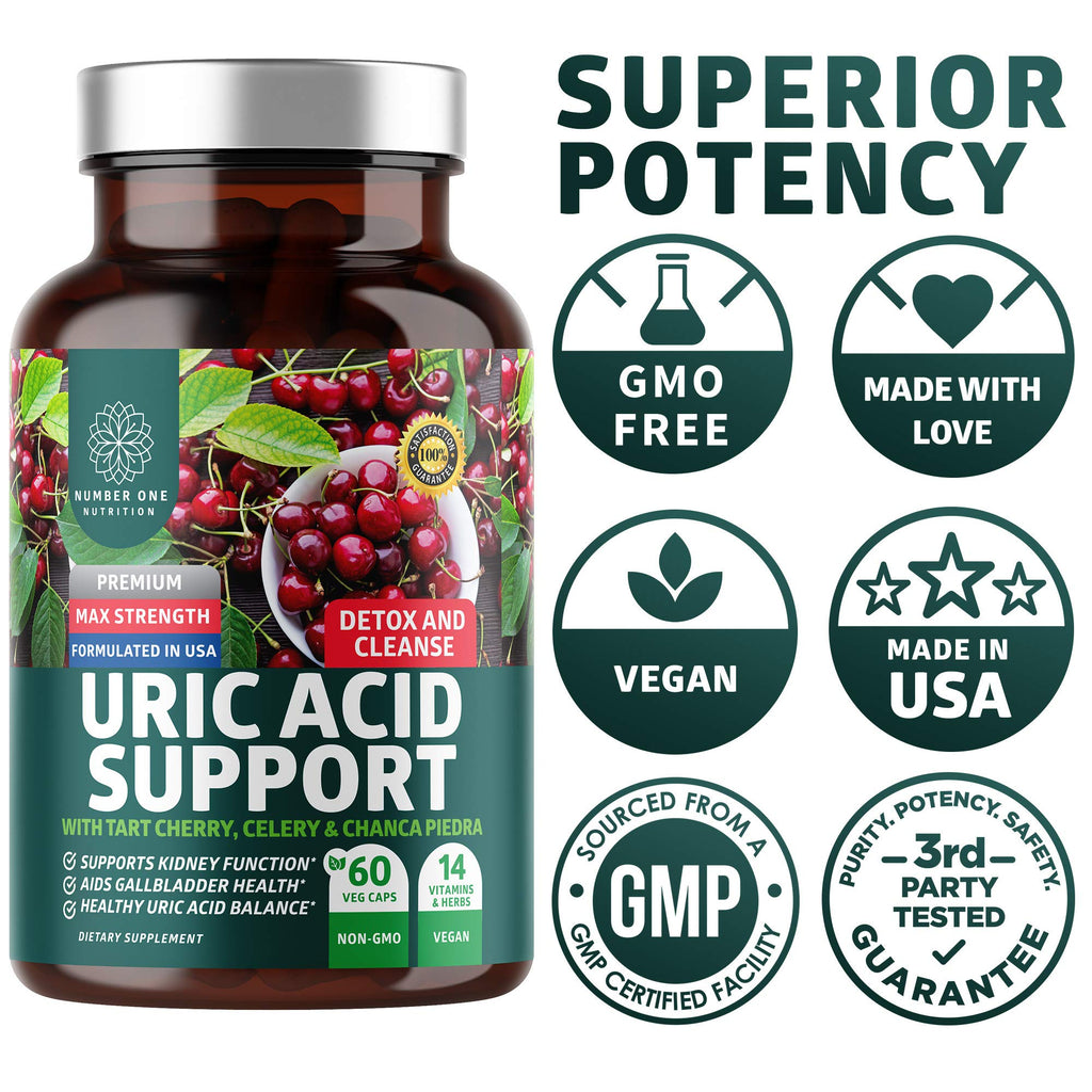 N1N Premium Uric Acid Support Supplement – 14x Potent Herbs, All Natural Kidney & Uric Acid Cleanse