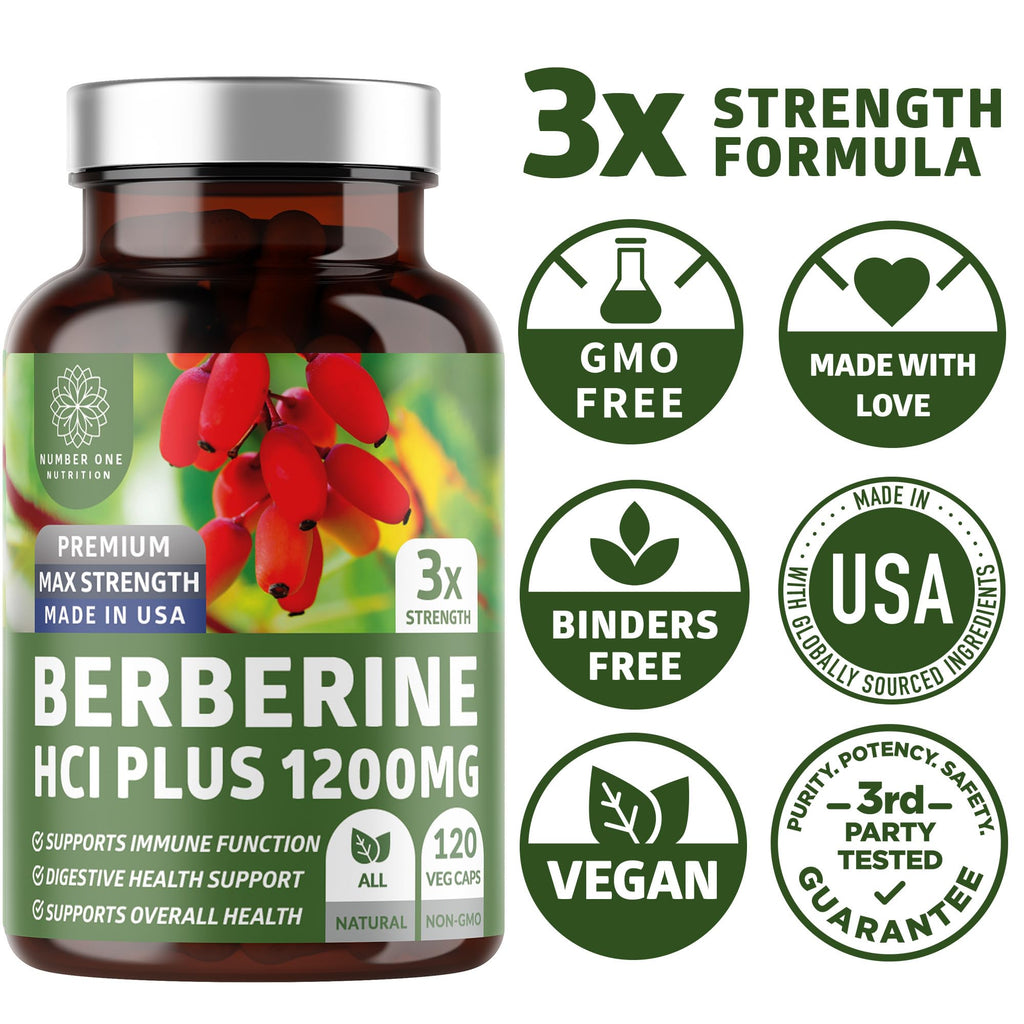 Number One Nutrition N1N Premium Berberine Plus 1200mg - 120 Caps