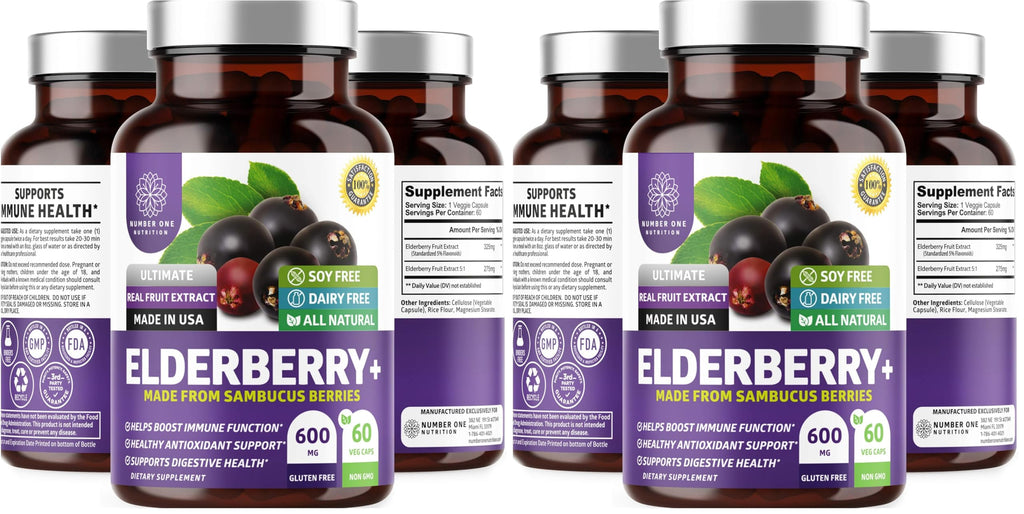 N1N Premium Black Elderberry Capsules – Max Strength for Immunity & Skin Health | 60 Veg Caps (Pack of 2)