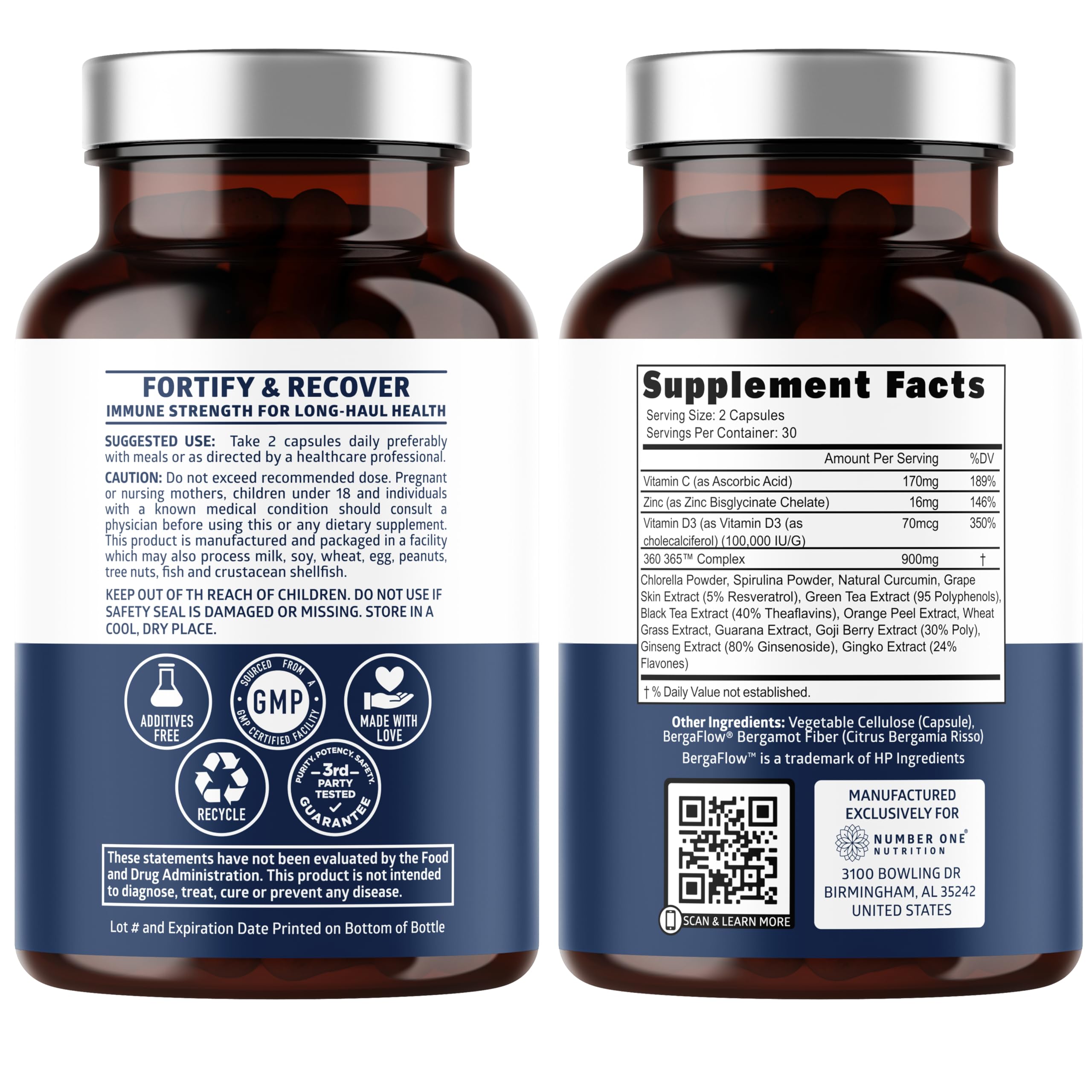 N1N LHC+ 15-in-1 Immune Support Supplement | 60 Veg Caps
