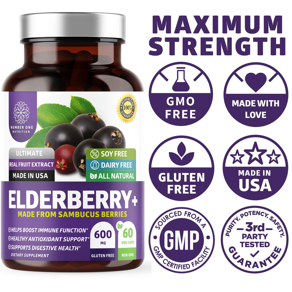 N1N Premium Black Elderberry Capsules for Adults – Max Strength Immunity