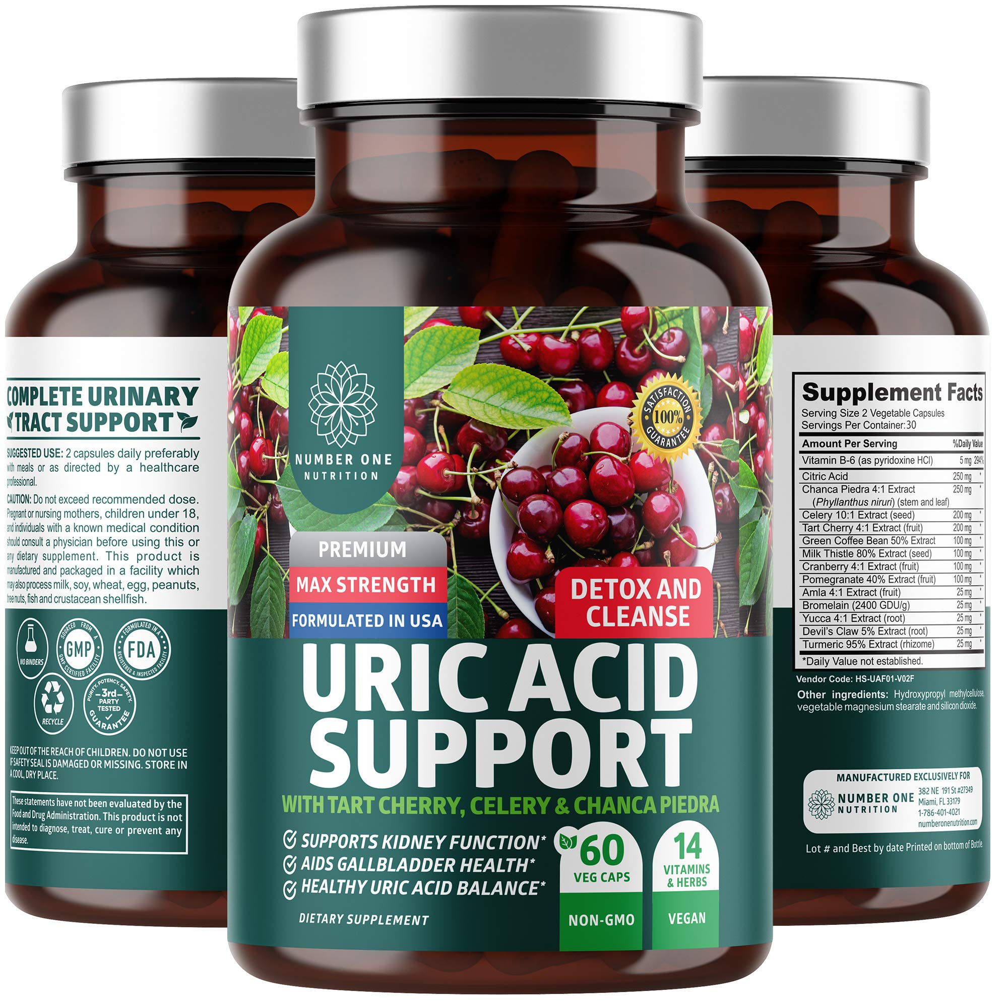 N1N Premium Uric Acid Support Supplement – 14x Potent Herbs, All Natural Kidney & Uric Acid Cleanse