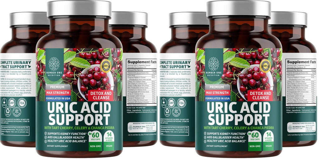 N1N Premium Uric Acid Support – 14x Potent Herbs, All Natural Kidney & Uric Acid Cleanse (Pack of 2)