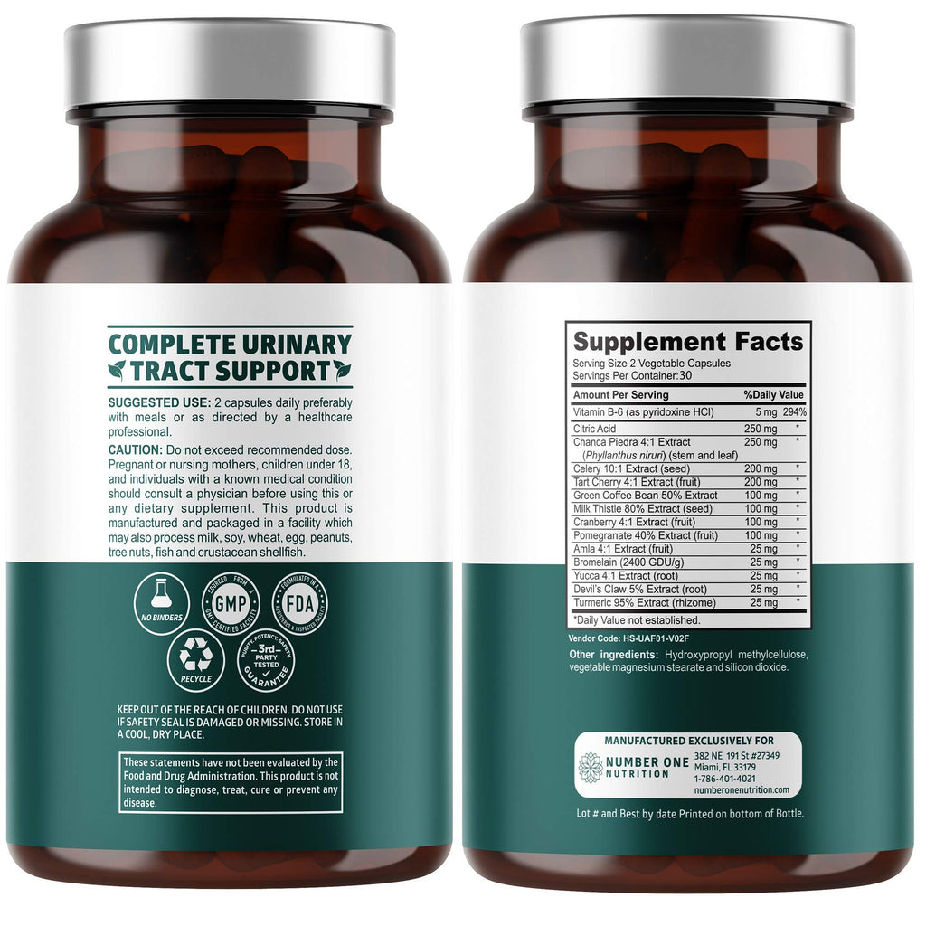 N1N Premium Uric Acid Support – 14x Potent Herbs, All Natural Kidney & Uric Acid Cleanse (Pack of 2)