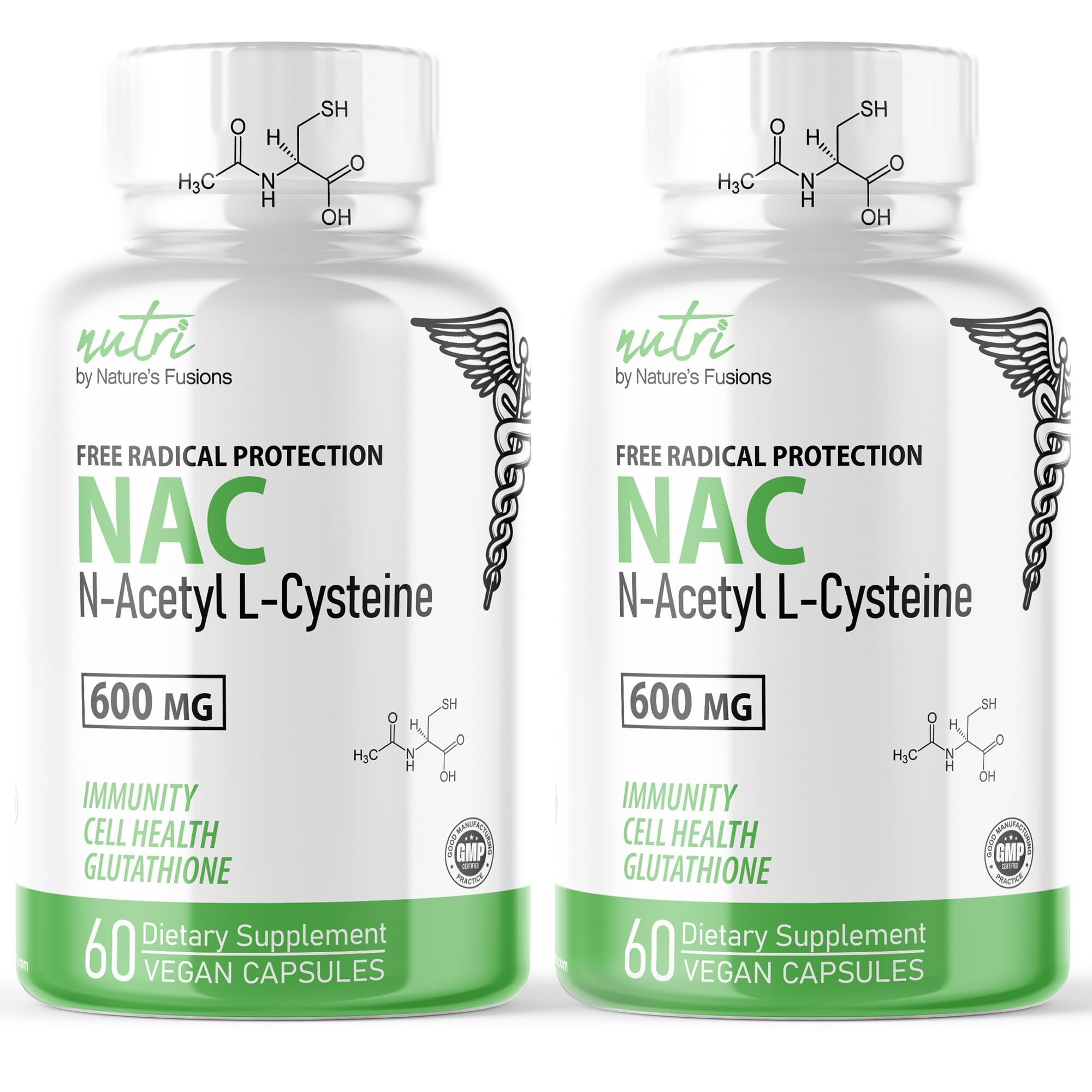 2 Pack NAC Supplement – N-Acetyl Cysteine 600mg | Nutri NAC 600mg – Antioxidant & Glutathione Support