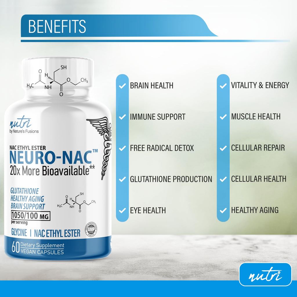 Nature's Fusions Neuro NAC with NACET – Pack of 2, 120 Capsules | 20x More Bioavailable NACET