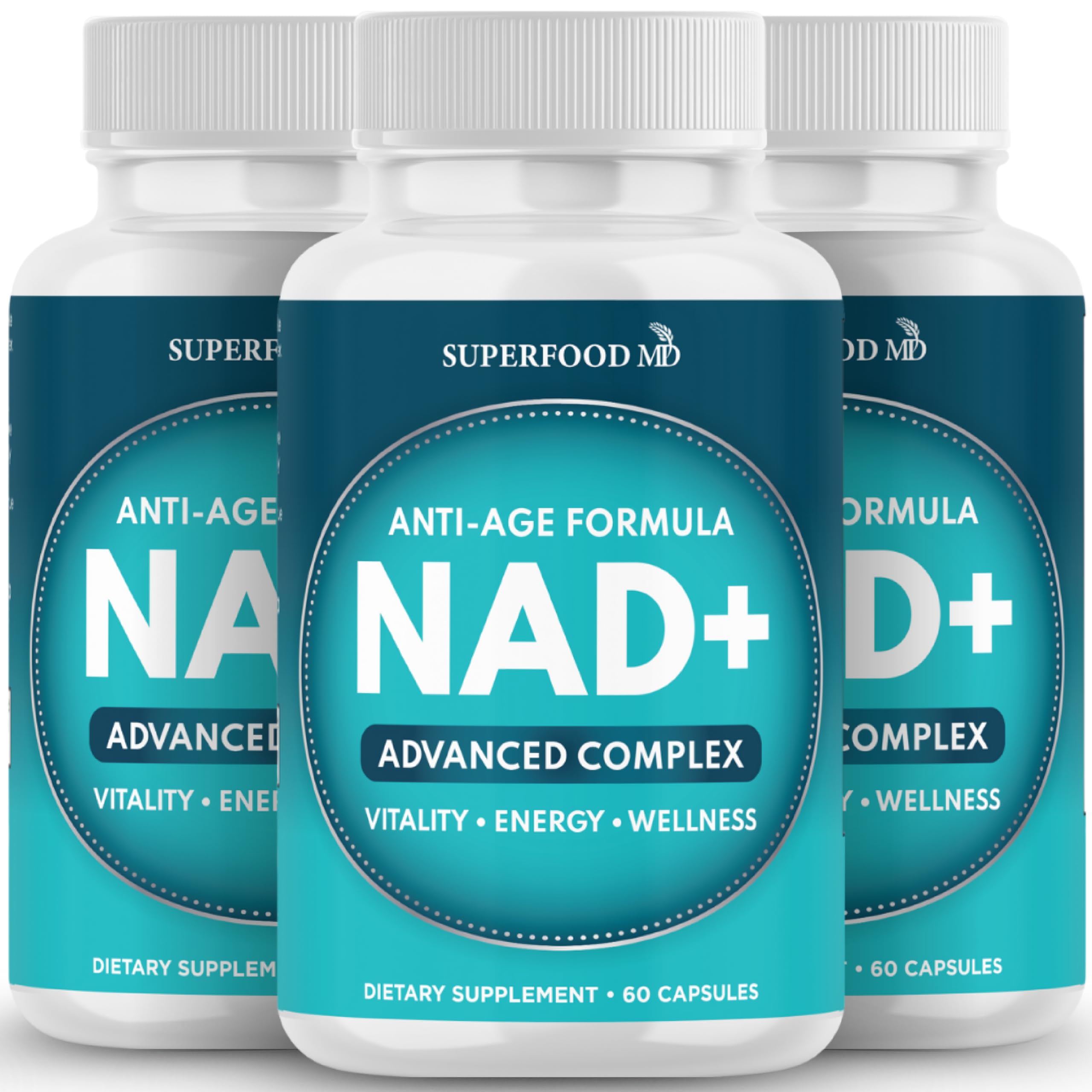 NAD+ Liposomal Antioxidant Supplement for Women & Men | Resveratrol, Astaxanthin, CoQ10 – 180 Capsules