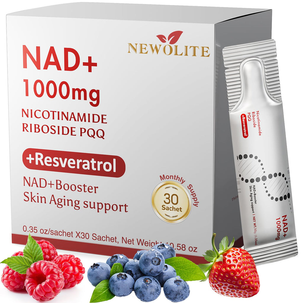 NAD+ Liquid Supplement 1000mg – NR, Resveratrol & PQQ for Cellular Energy