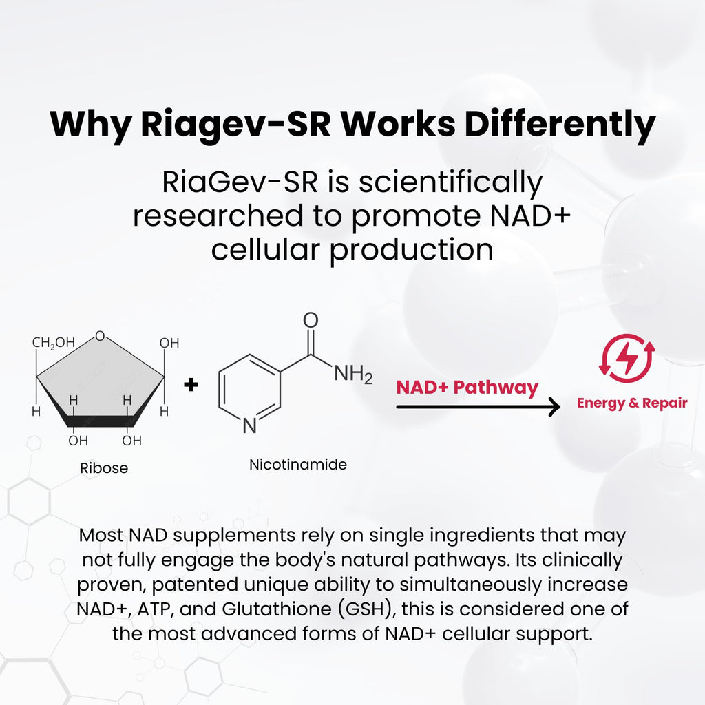 NAD PLUS Revive | Daily NAD+ Replenishment Tablet – 90 Tablets | Vegan, Non-GMO, Gluten-Free | Powered by RiaGev-SR