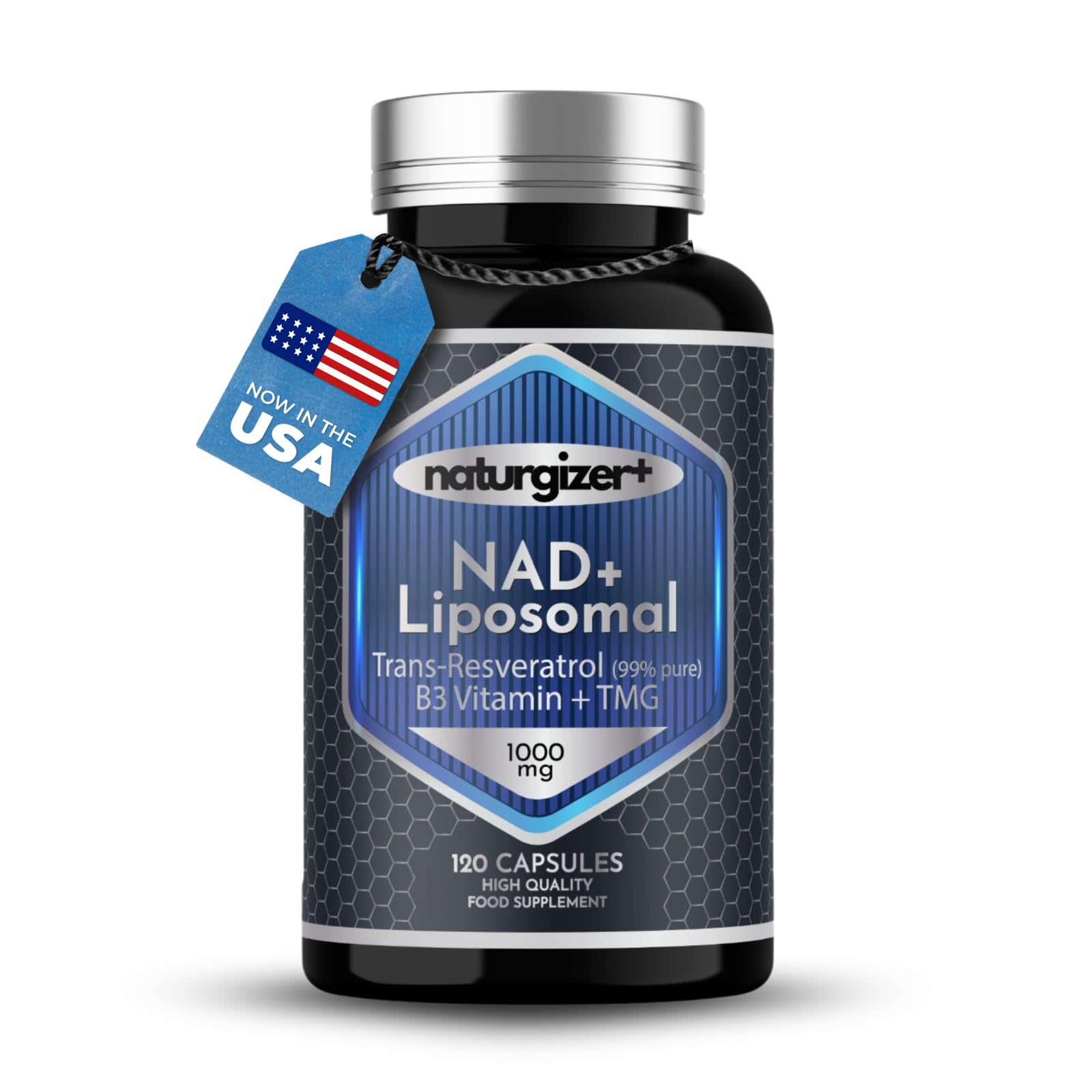 Nad+ + Resveratrol 1000mg Organic – B3, TMG | 120 Caps
