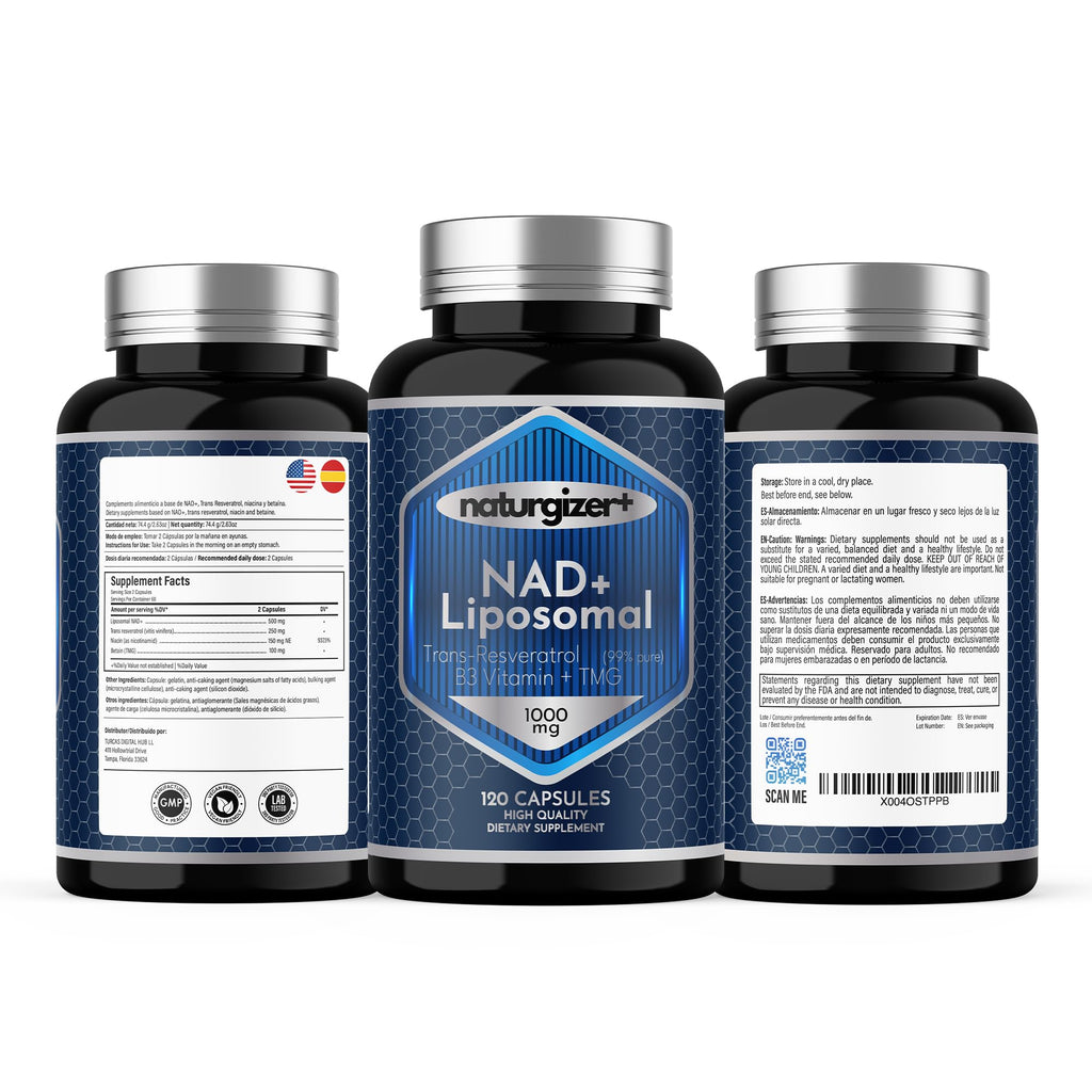 Nad+ + Resveratrol 1000mg Organic – B3, TMG | 120 Caps