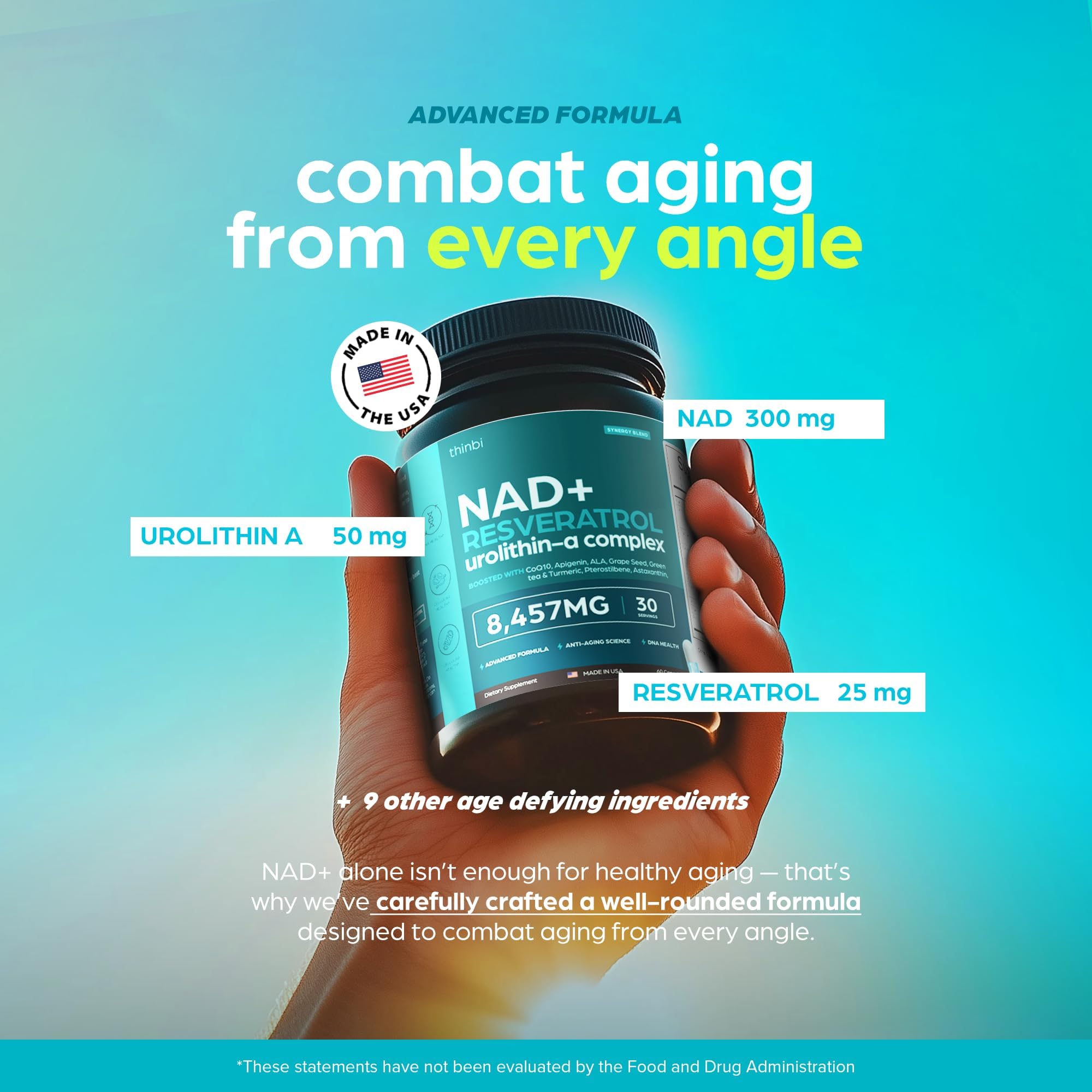 NAD Supplement 8457mg – Extra Strength NMN Liposomal + Green Tea for Women & Men