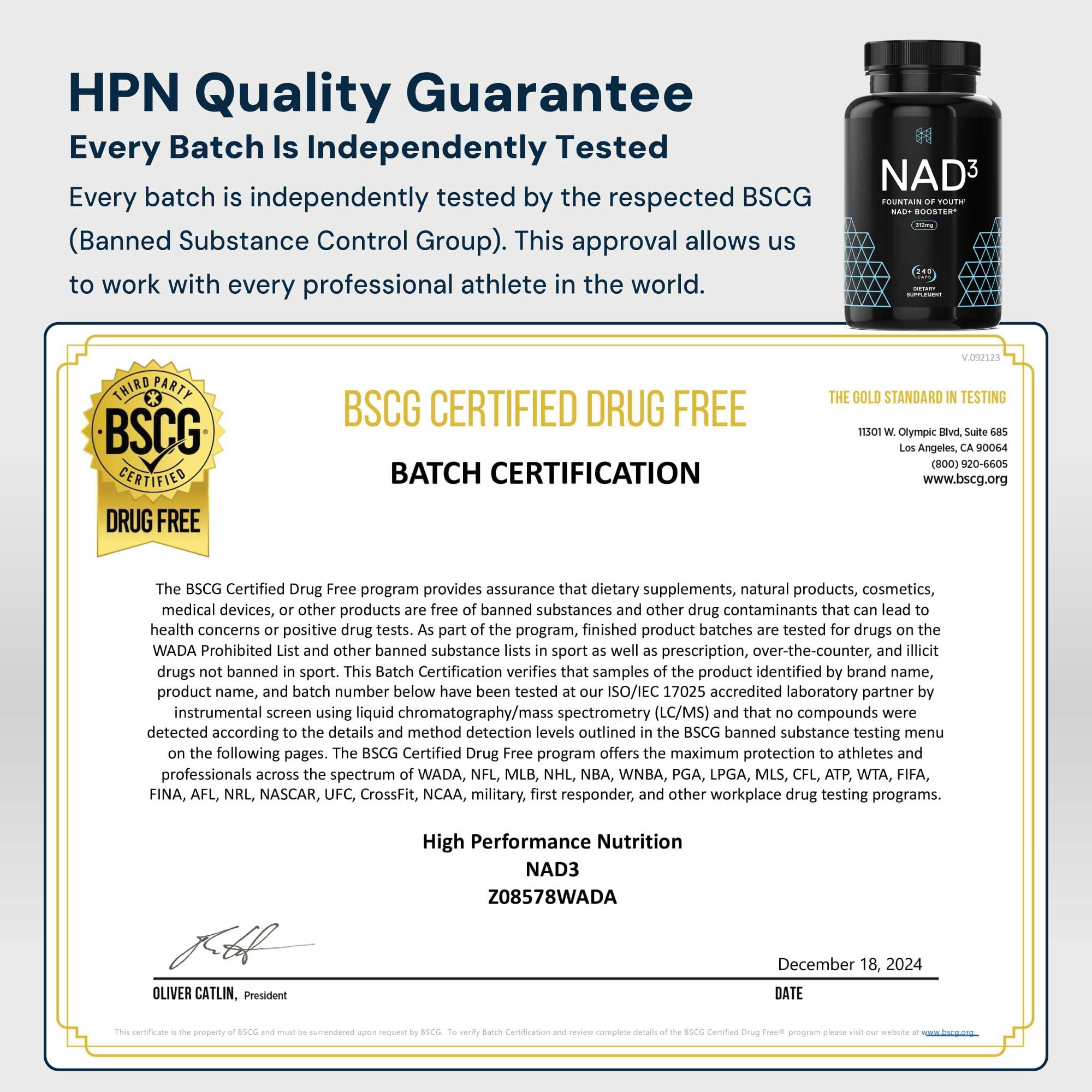 HPN NAD3 Clinical NAD+ Booster – Cellular Health, Energy & Longevity | 240ct