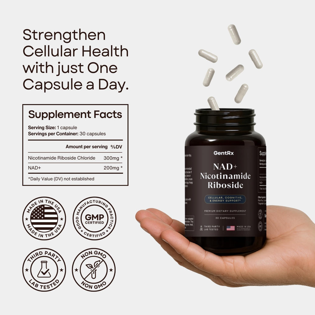 NAD+ & NR Supplement - Third-Party Tested, USA Made, 30-Day Supply