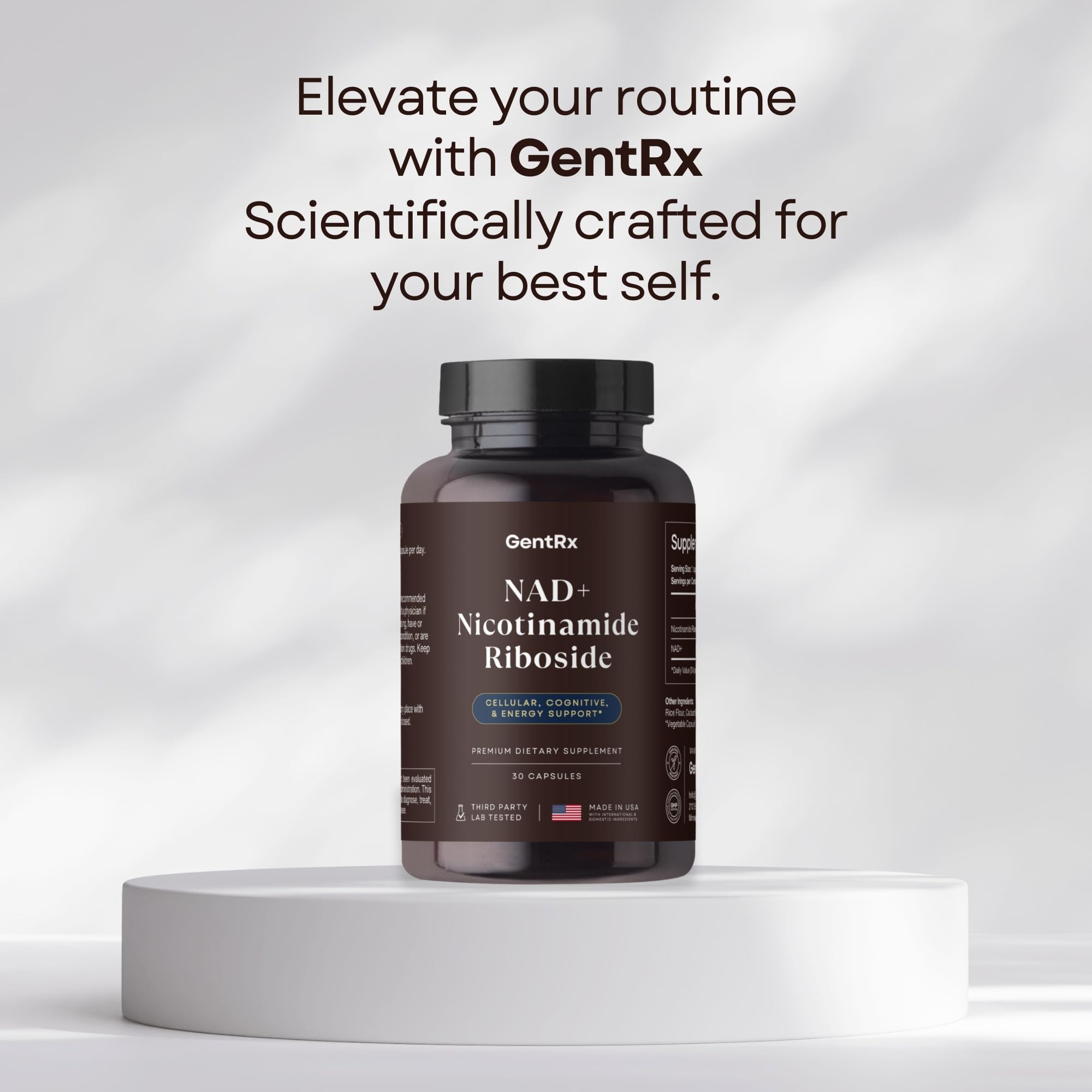 NAD+ & NR Supplement - Third-Party Tested, USA Made, 30-Day Supply