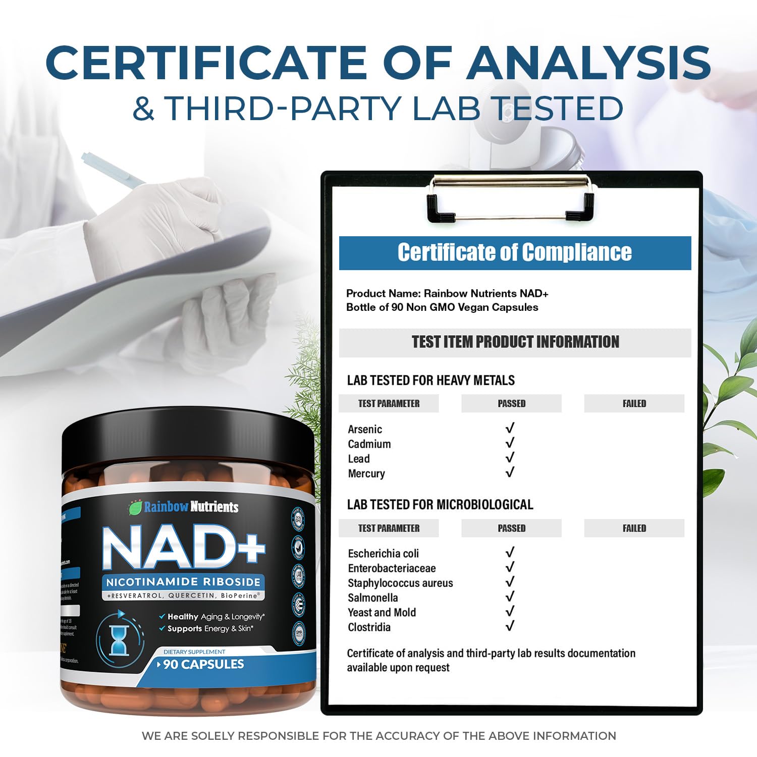 NAD+ Supplement with Nicotinamide Riboside, Resveratrol, Quercetin & BioPerine® | High Absorption