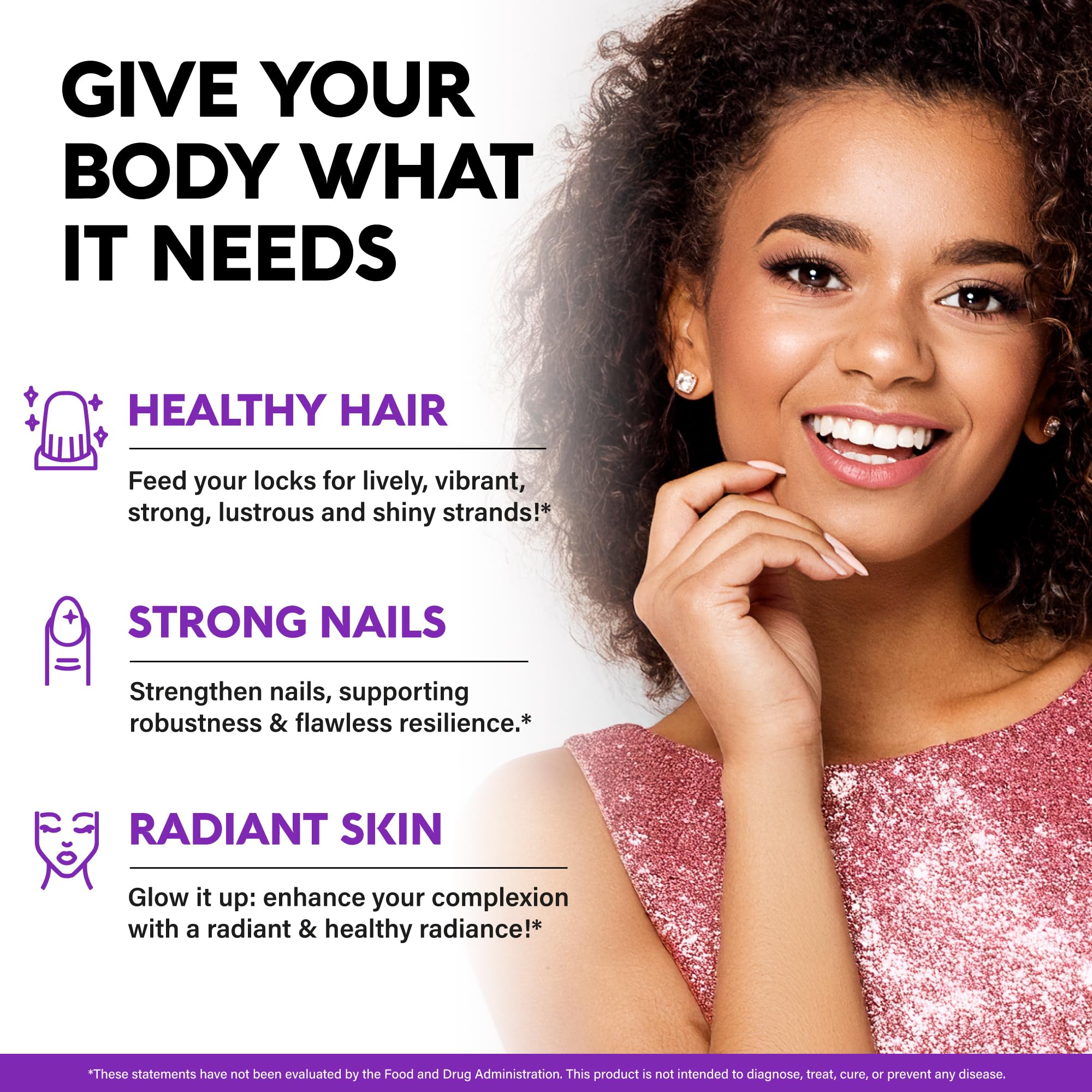Biotin Gummies with Collagen 10,000 mcg – Hair, Skin & Nails Support (Sugar-Free, Mixed Berry) 60 Gummies