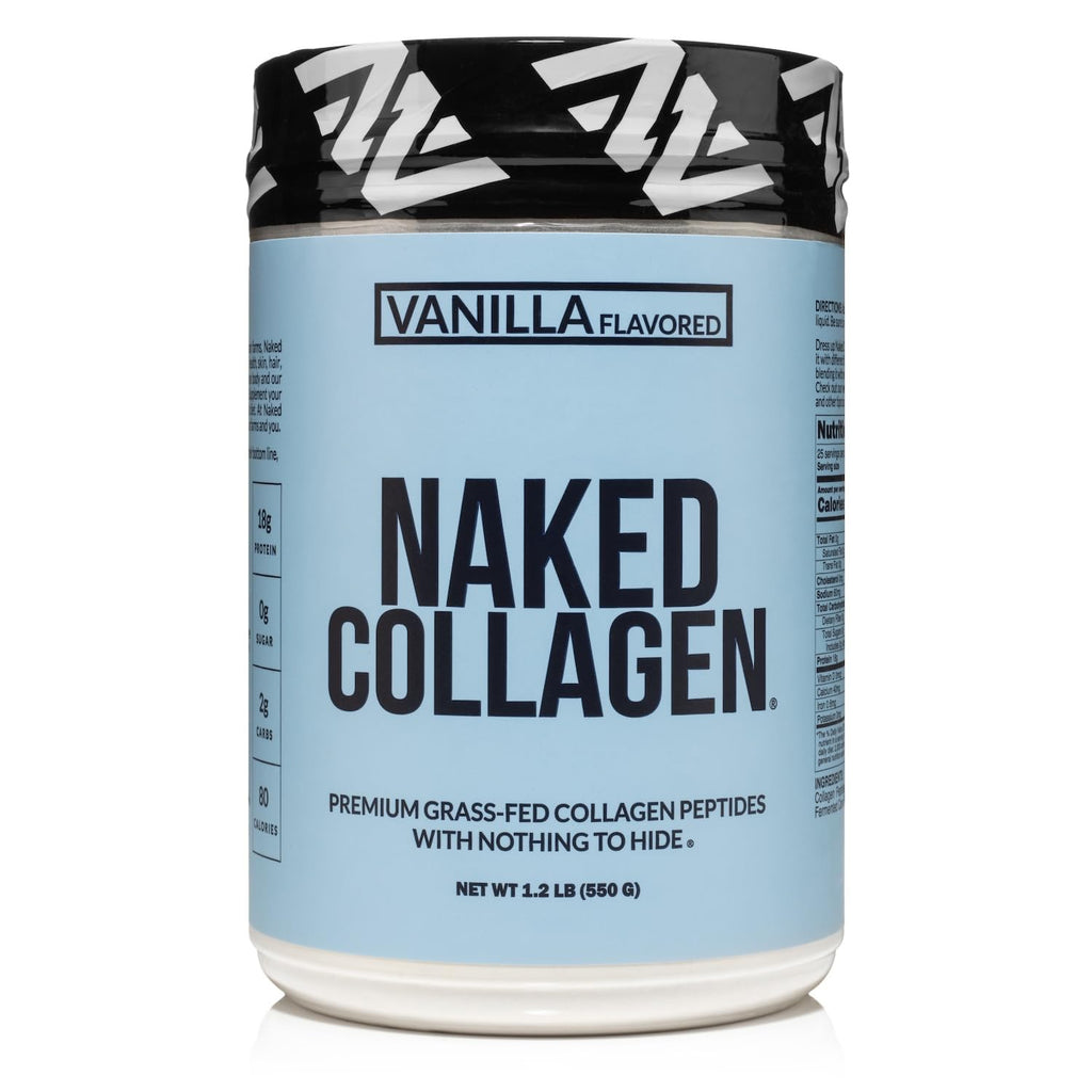NAKED Vanilla Collagen Peptides – Pasture-Raised, Grass-Fed, 25 Servings, 19.4oz | Paleo, Keto, Non-GMO, Gluten Free