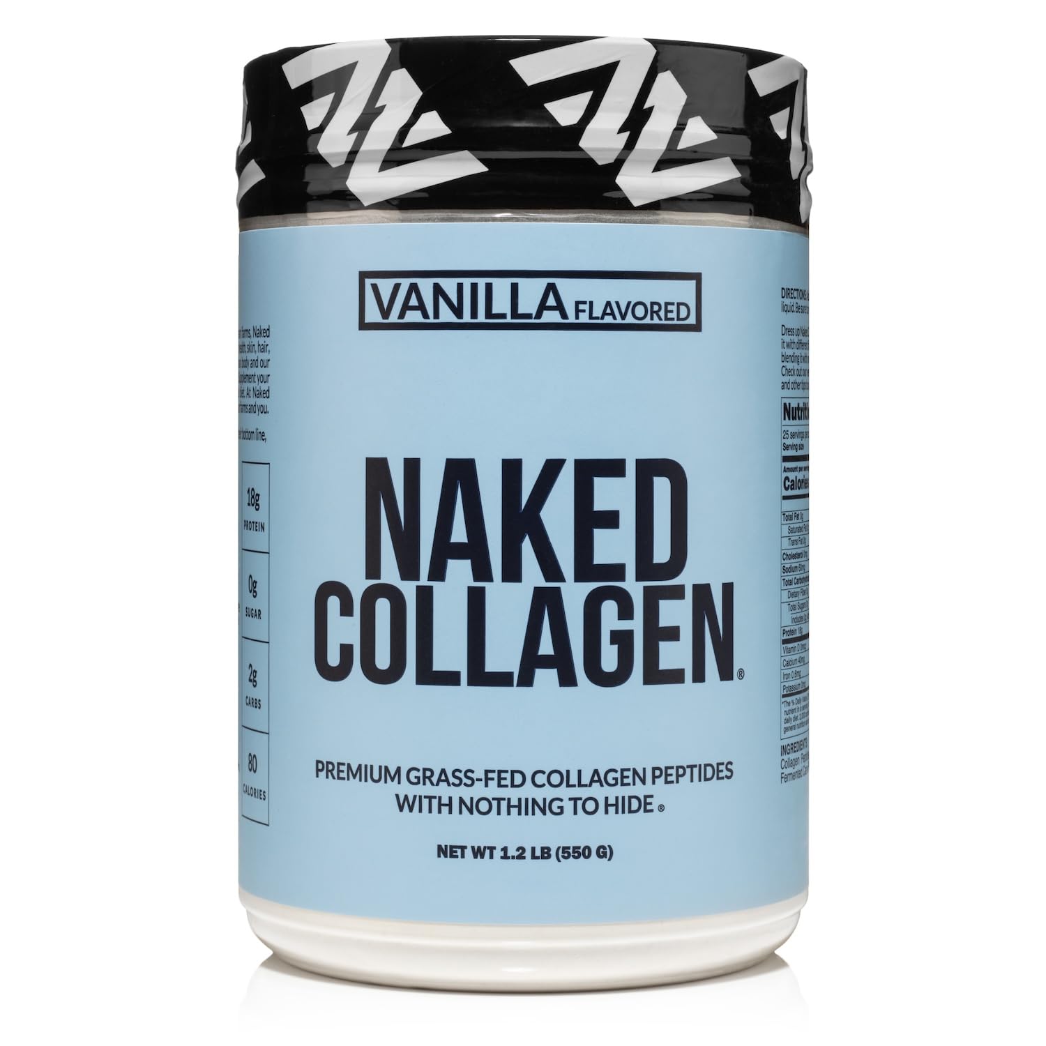 NAKED Vanilla Collagen Peptides – Pasture-Raised, Grass-Fed, 25 Servings, 19.4oz | Paleo, Keto, Non-GMO, Gluten Free