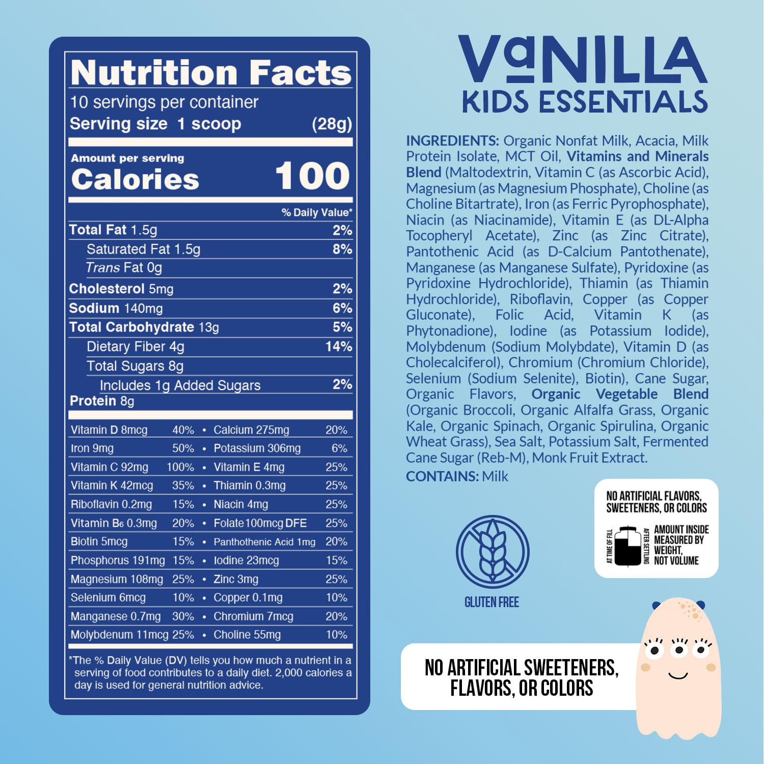 Naked Vanilla Kids Daily Essentials: Organic Milk Protein Shake