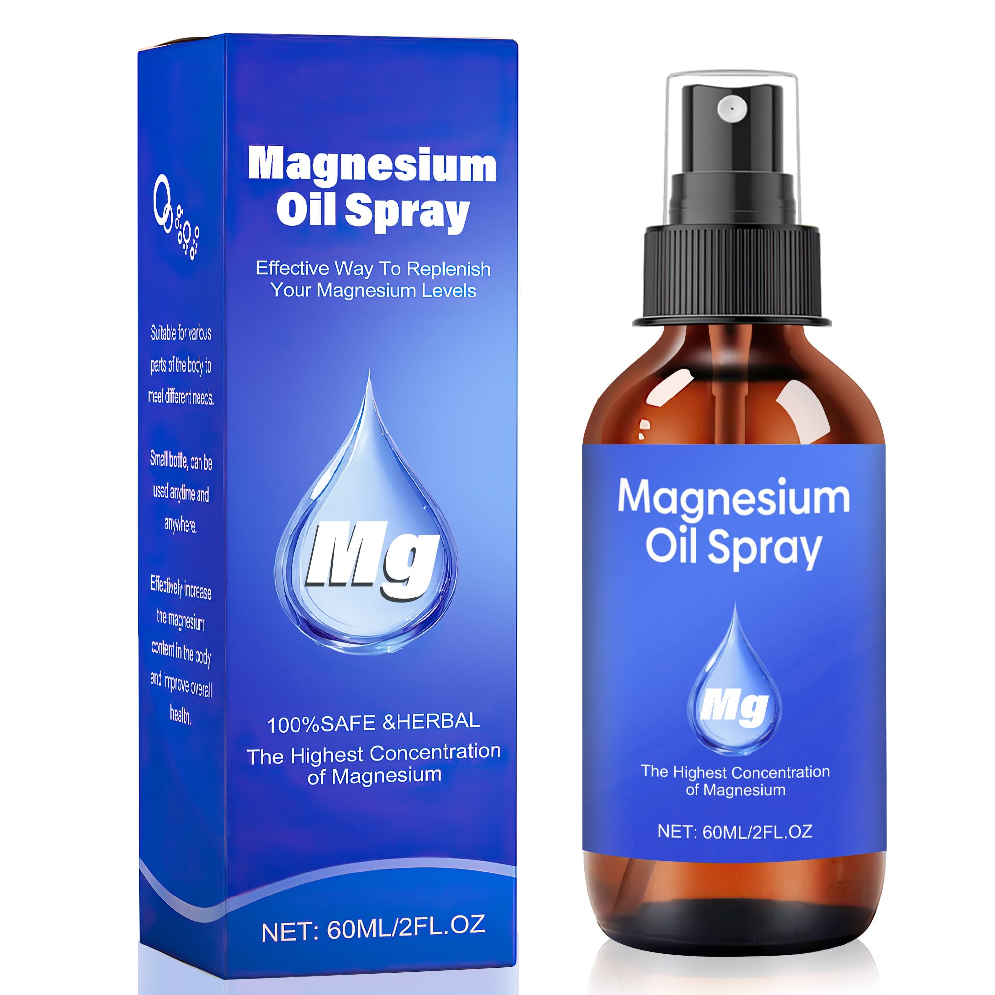 nakido Magnesium Spray – 100% Pure Dead Sea Magnesium Chloride – Relieve Muscle Soreness & Promote Sleep (3 FL OZ)
