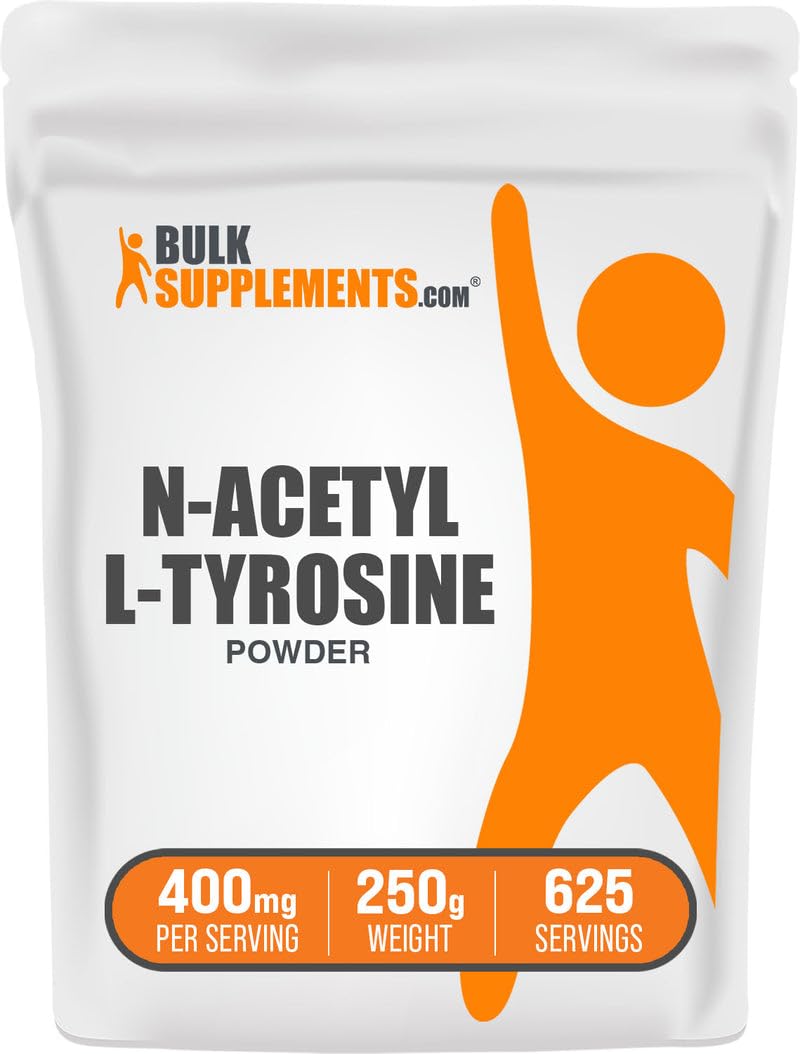 BulkSupplements.com N-Acetyl L-Tyrosine Powder (NALT) – Tyrosine Supplement, 400 mg/Serving, 250 g