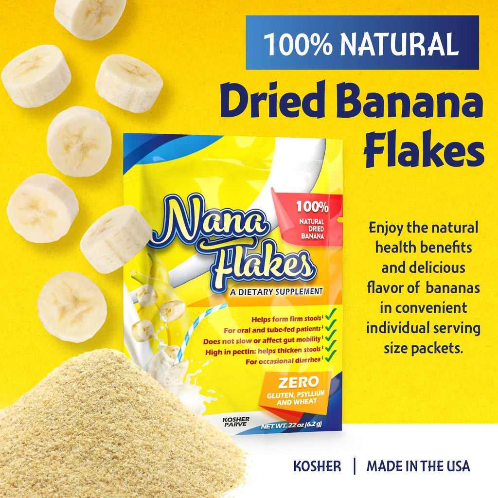 Nutritional Designs Nana Flakes Banana Powder – 50 Single-Serve Packs, Natural Banana Flakes Medical Food