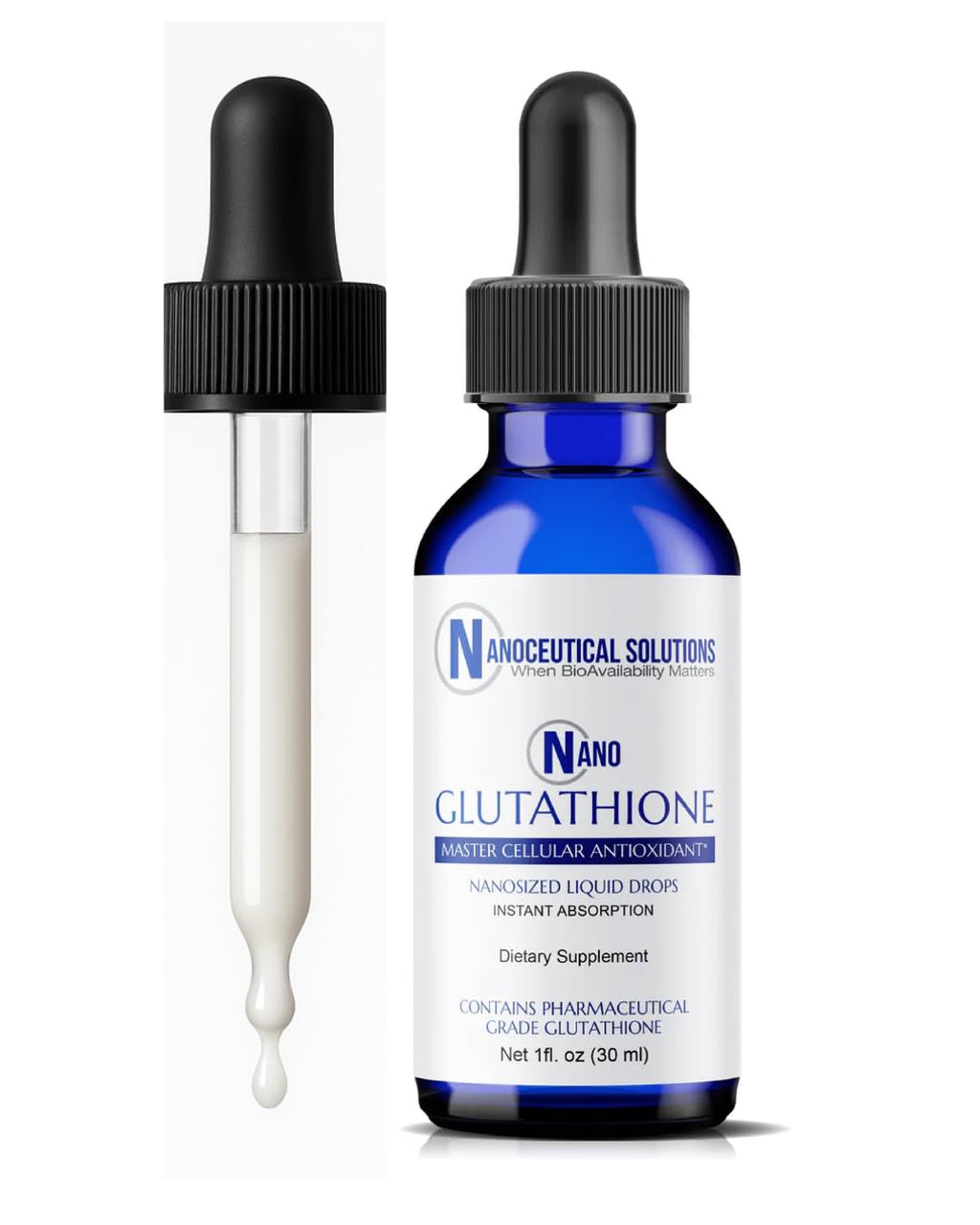 Nano Glutathione Drops by Nanoceutical Solutions | Ultra-Efficient Absorption, 30 Servings