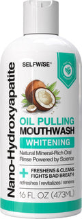 Nano-Hydroxyapatite Oil Pulling Mouthwash for Teeth & Gums – Organic, Fluoride-Free, 16oz