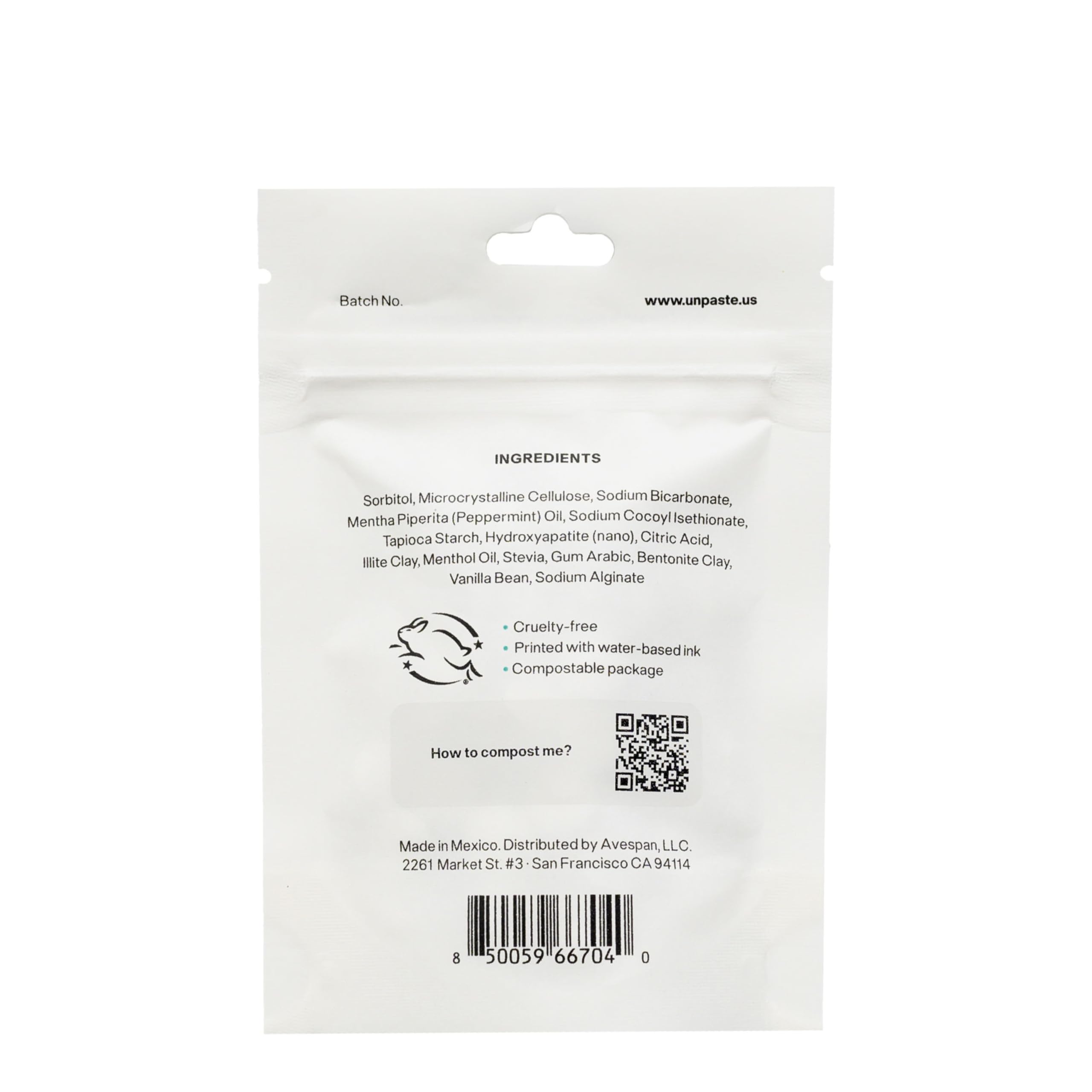 Nano-Hydroxyapatite Toothpaste Tablets - Fluoride-Free Mint, 125ct (2-Month Supply)