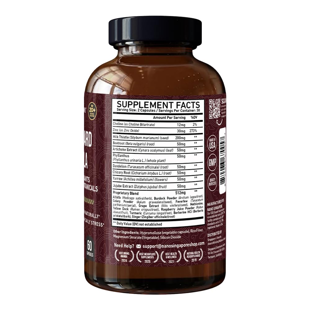 Nano Singapore Liver Guard Formula – Liver Health Support, Detox & Digestive Health | 60 Capsules