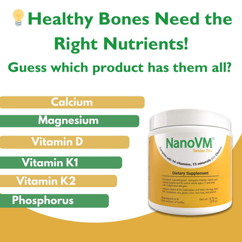 NanoVM Senior 71+ Unflavored Multivitamin Powder | Allergen-Free, Low-Carb (275g) – Solace Nutrition