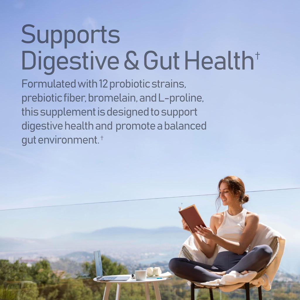 NANOWELL 12 Strains Probiotic 55 Billion CFU with Digestive Enzymes – 60 Sticks