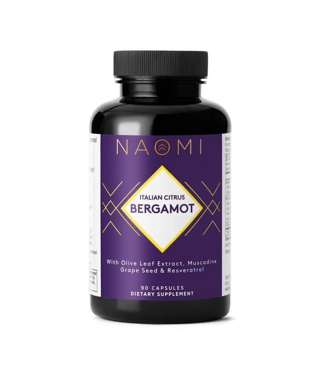 NAOMI Italian Citrus Bergamot 500mg + Resveratrol — 7 Polyphenols, 90-Day Supply