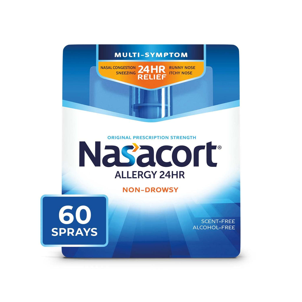 Nasacort 24HR Allergy Nasal Spray for Adults – Non-Drowsy, Alcohol-Free (60 Sprays)