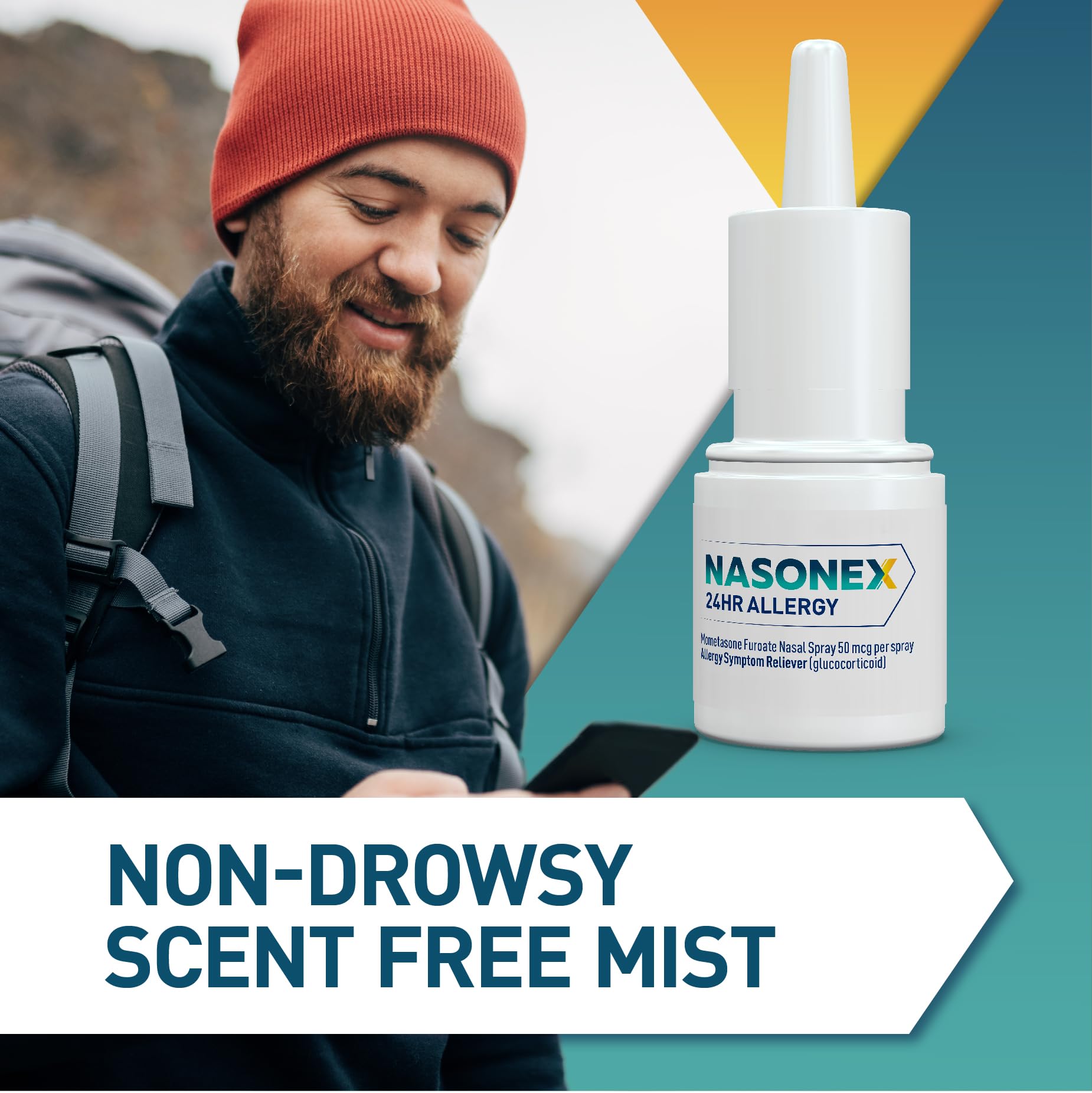 Nasonex 24HR Allergy Nasal Spray – Non-Drowsy, Scent-Free, 120 Sprays, 2 Pack