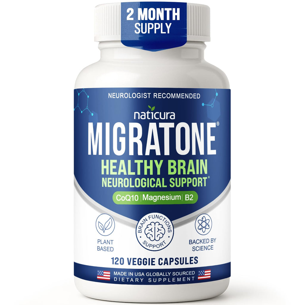 Migratone Headache Support Formula by Naticura – PA-Free Butterbur, Magnesium, B Vitamins & CoQ10