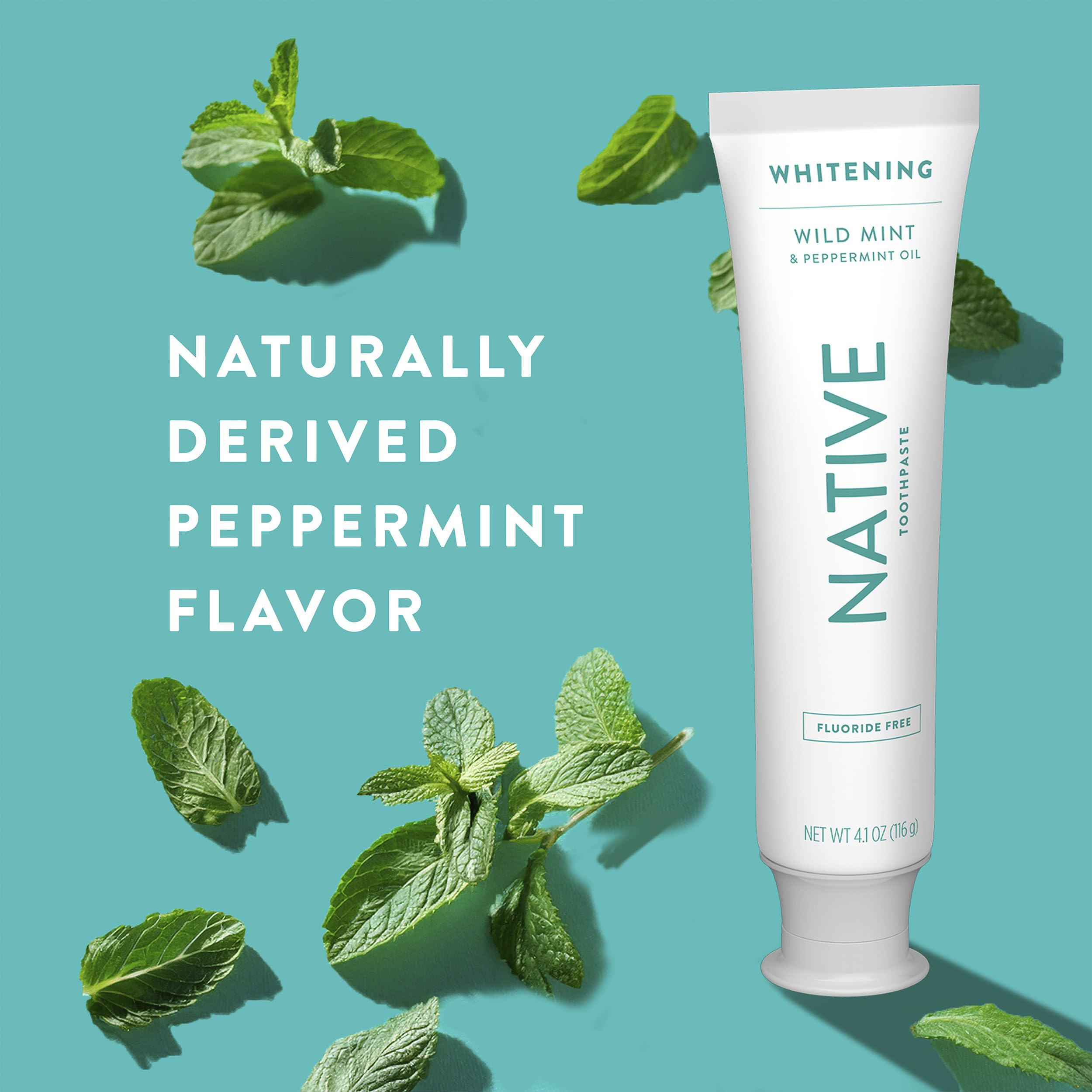 Native Fluoride-Free Whitening Toothpaste 4.1oz (3-Pack) – Wild Mint & Peppermint Oil