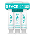 Native Fluoride-Free Whitening Toothpaste 4.1oz (3-Pack) – Wild Mint & Peppermint Oil