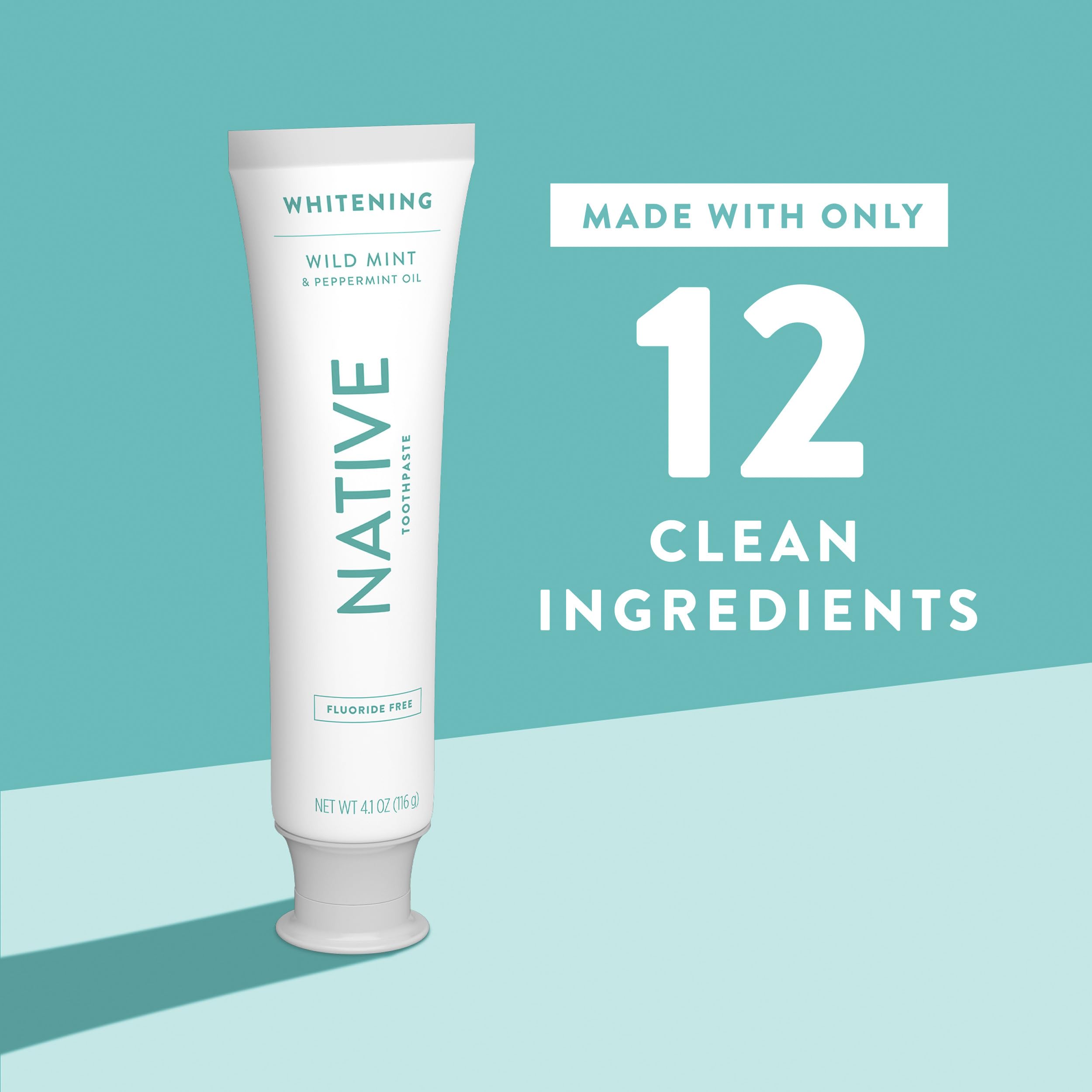 Native Fluoride-Free Whitening Toothpaste 4.1oz (3-Pack) – Wild Mint & Peppermint Oil