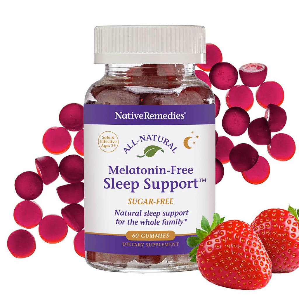 Native Remedies Melatonin-Free Sleep Gummies – Sugar-Free Herbal Sleep Aid for Adults (GABA, Magnesium, L-Theanine & Valerian) – 60 Gummies