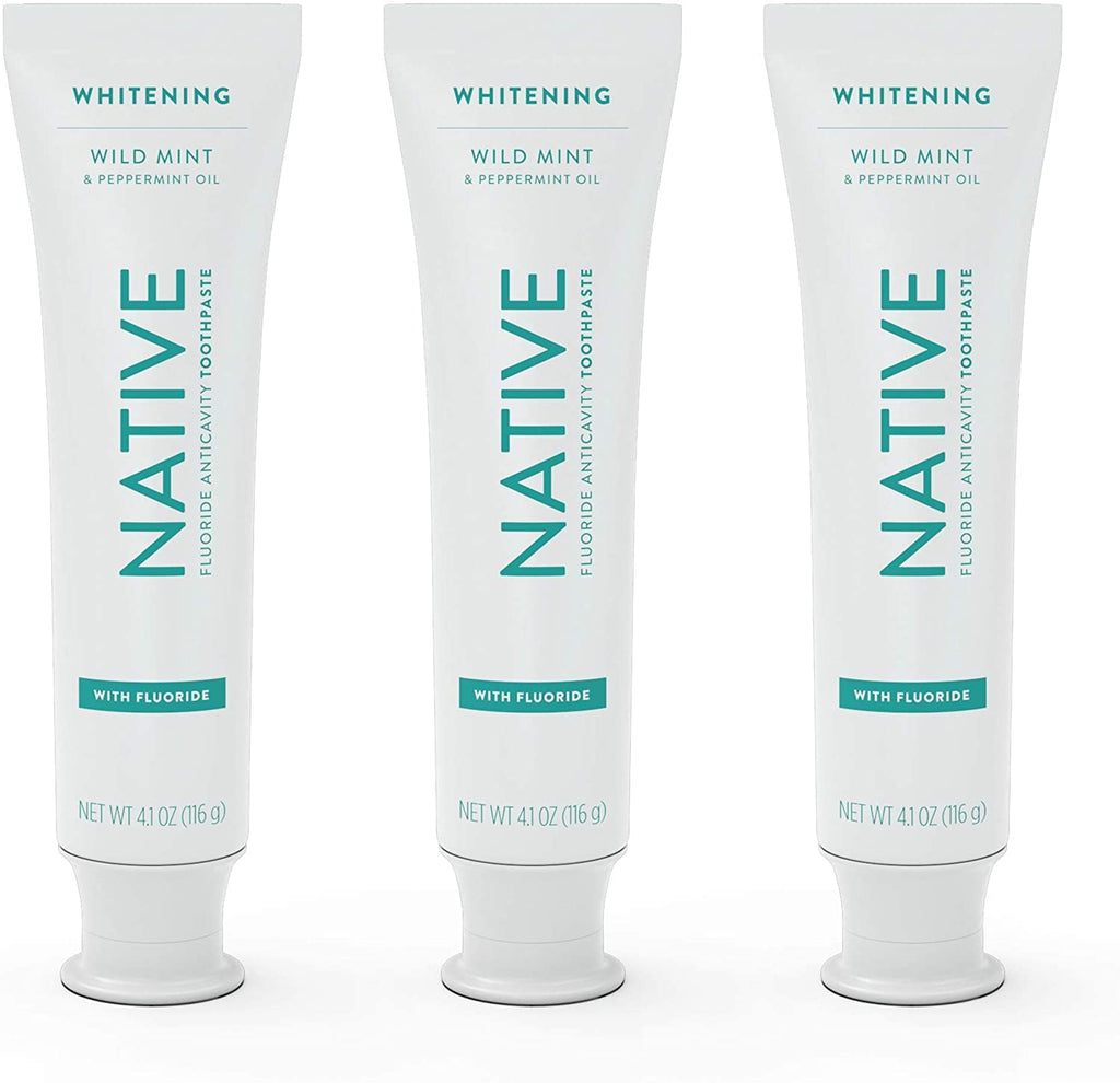 Native Fluoride Toothpaste – Wild Mint (4.1 oz), 3 Count | Naturally Derived Cleaners