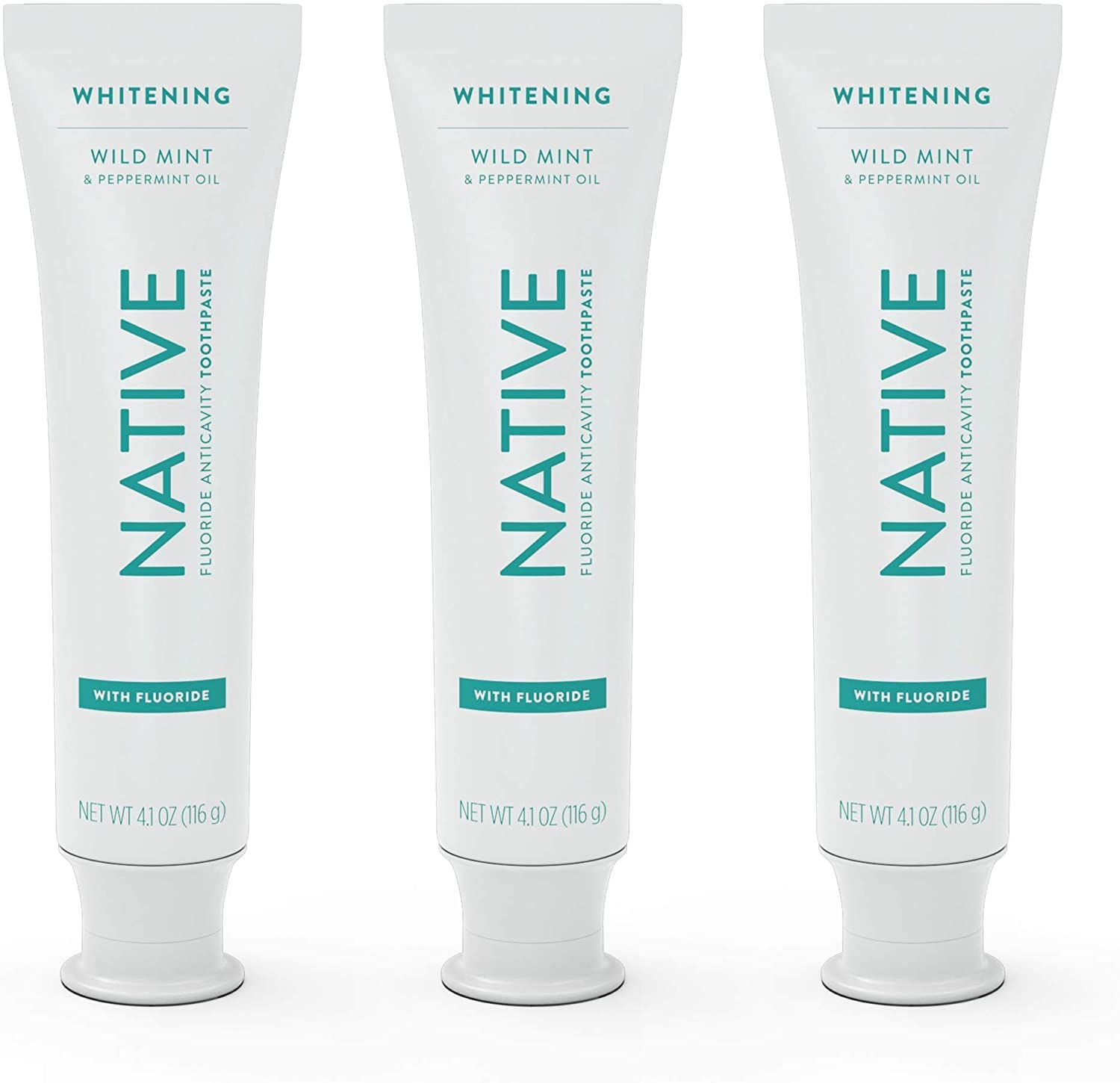 Native Fluoride Toothpaste – Wild Mint (4.1 oz), 3 Count | Naturally Derived Cleaners