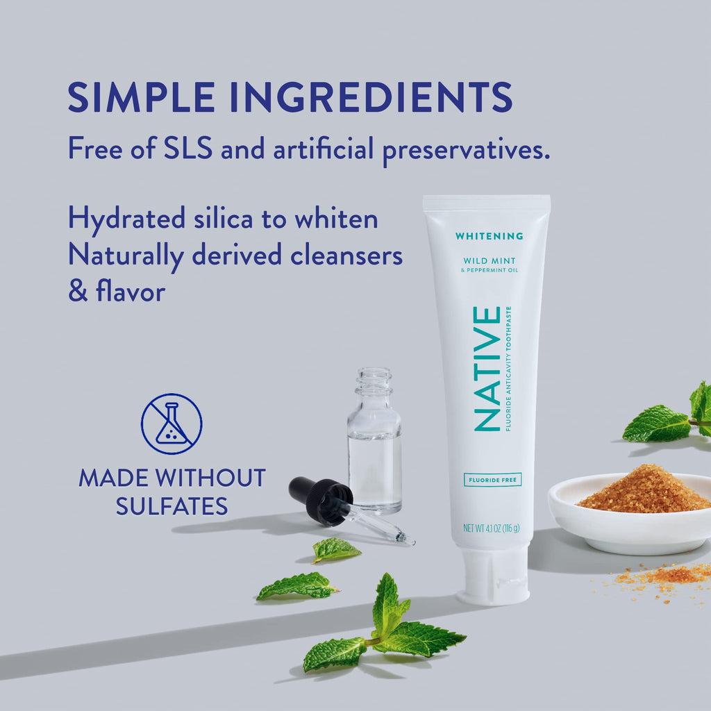 Native Toothpaste – Wild Mint, Fluoride Free, 4.1 oz