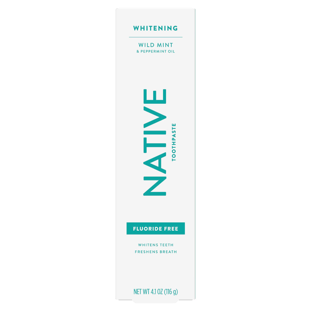 Native Fluoride-Free Whitening Toothpaste 4.1oz (3-Pack) – Wild Mint & Peppermint Oil