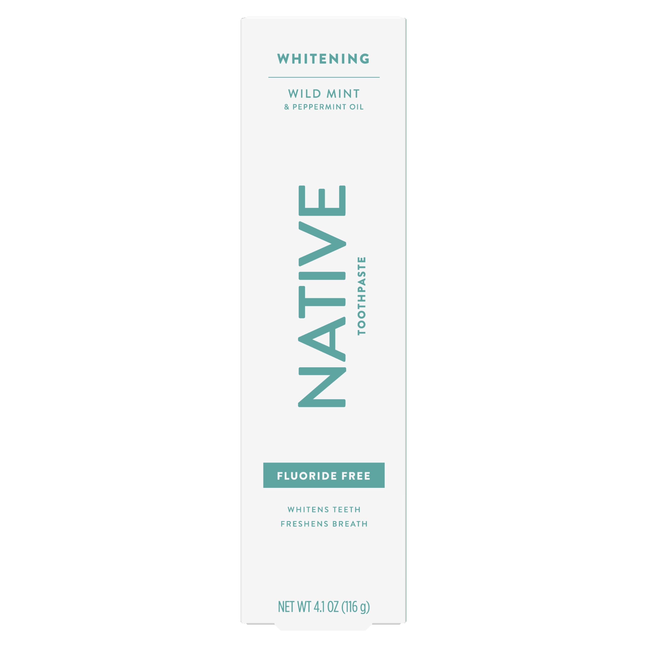 Native Fluoride-Free Whitening Toothpaste 4.1oz (3-Pack) – Wild Mint & Peppermint Oil