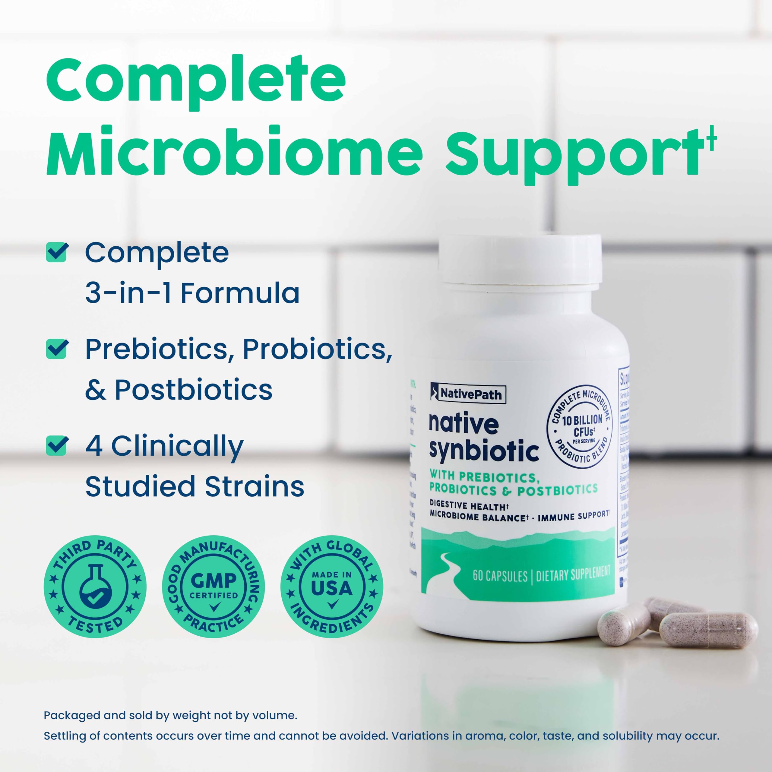 NativePath Complete Synbiotic — 3-in-1 Gut Health (10B CFU, 30 Servings)