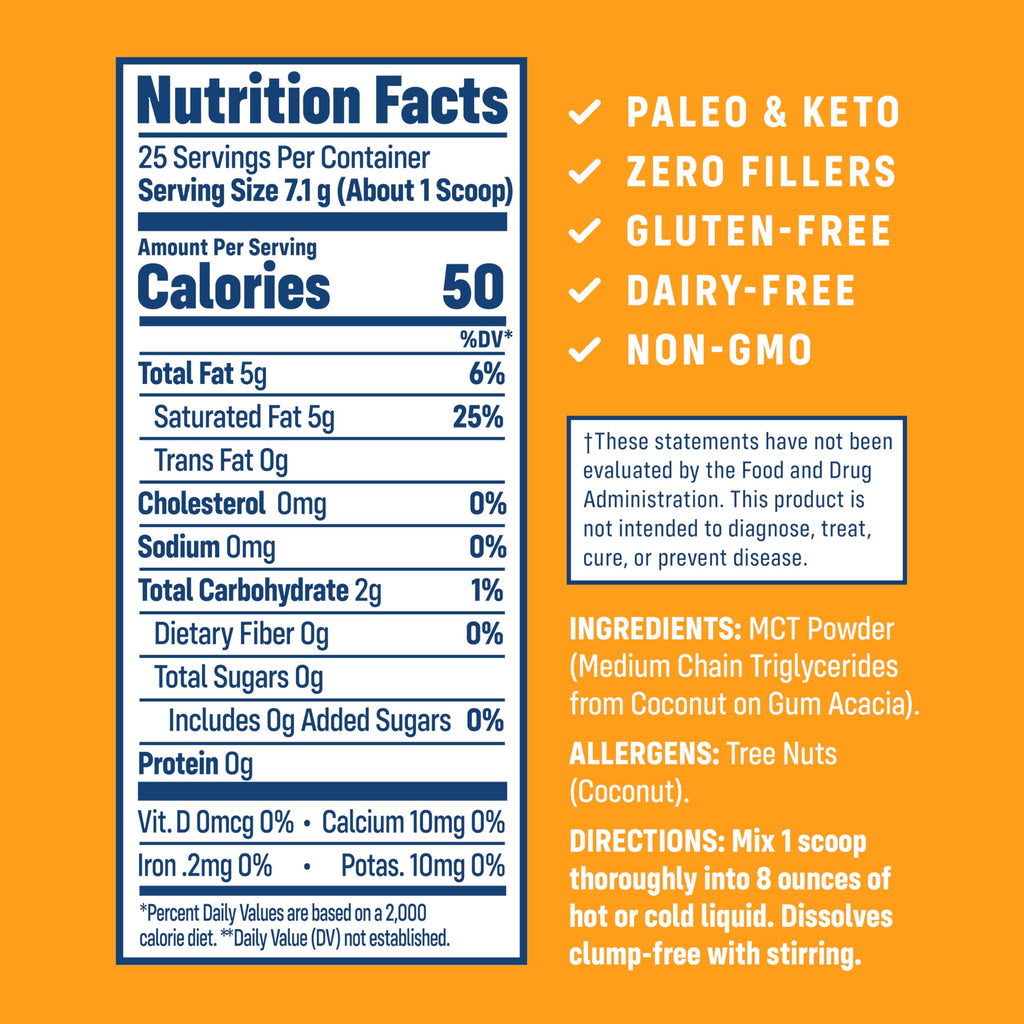 NativePath MCT Powder – Unflavored Keto MCTs (C8/C10), Dairy-Free, Gluten-Free, Non-GMO | 25 Servings