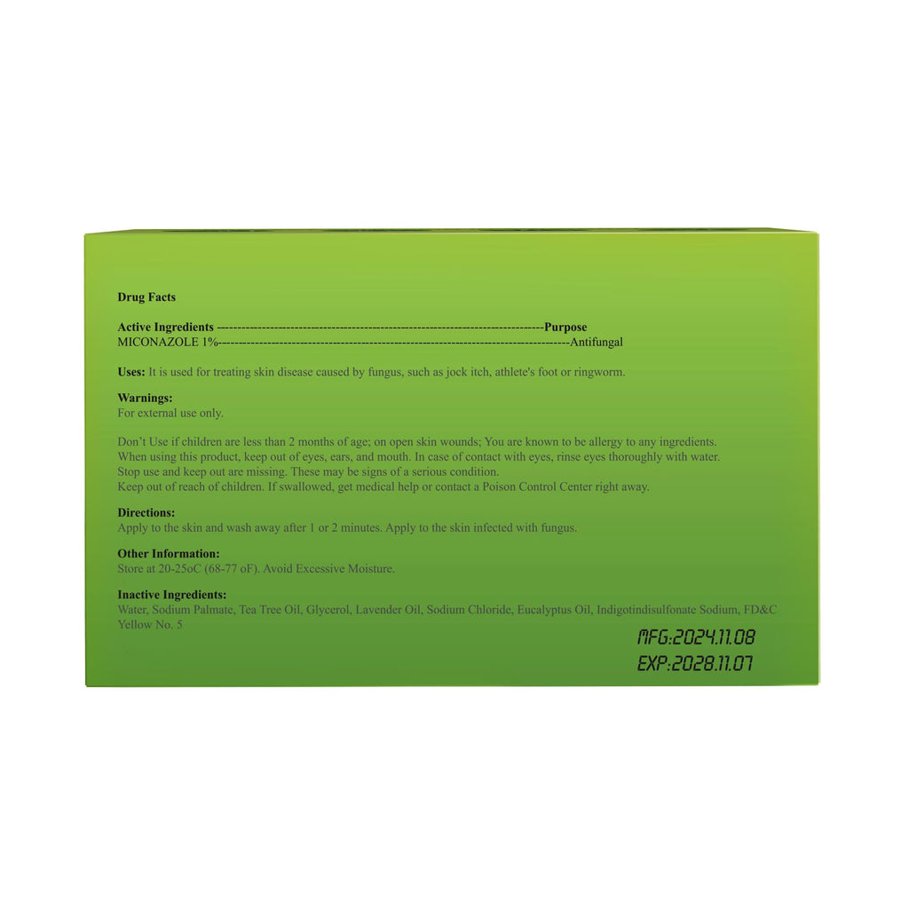 Natouch Antifungal Medicated Soap Bar – 2 Pack with Tea Tree, Eucalyptus & Lavender Oils